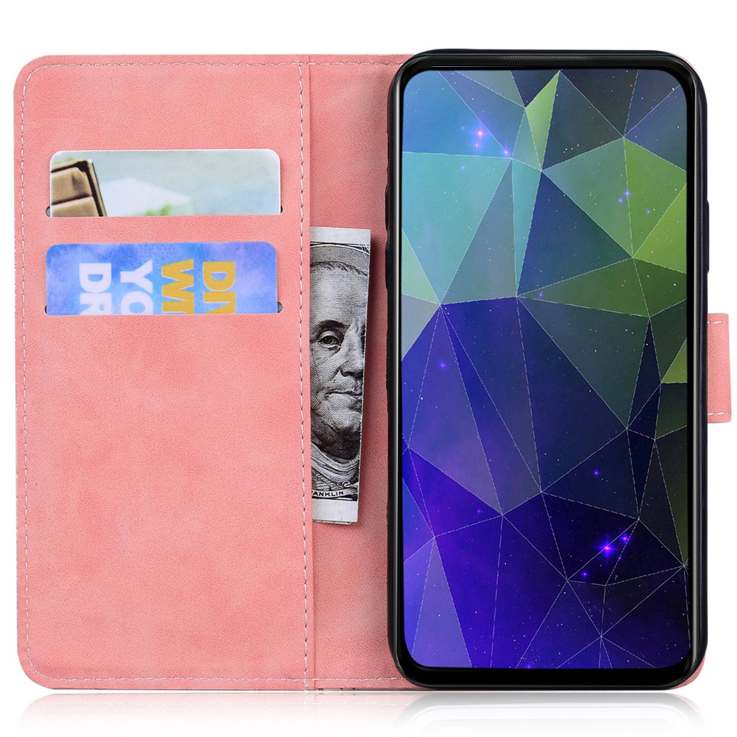 For Samsung Galaxy S24 Case Phone Shell Wallet Solid Color PU Leather Mobile Phone Cover - Pink