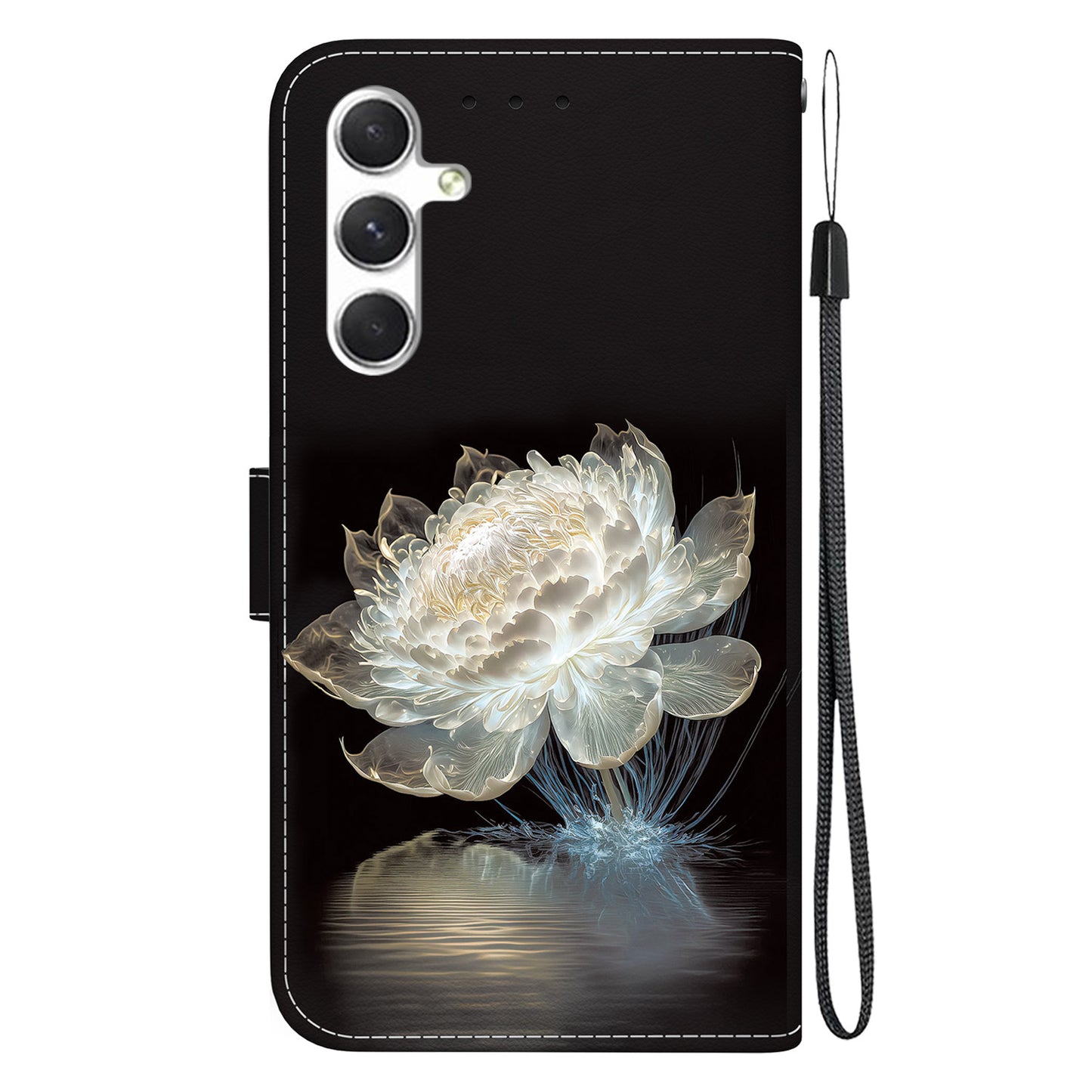 For Samsung Galaxy S24+ Case Pattern Printing PU Leather Flip Cover Shockproof Phone Case - Crystal Peony