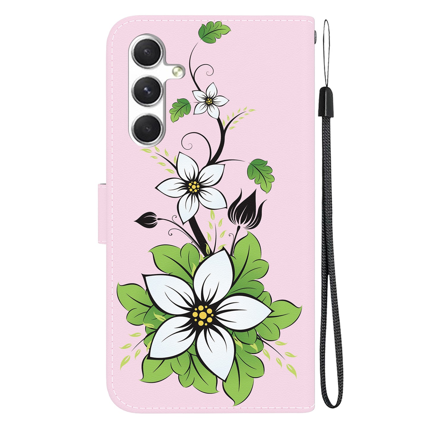 For Samsung Galaxy S24+ Case Pattern Printing PU Leather Flip Cover Shockproof Phone Case - Lily