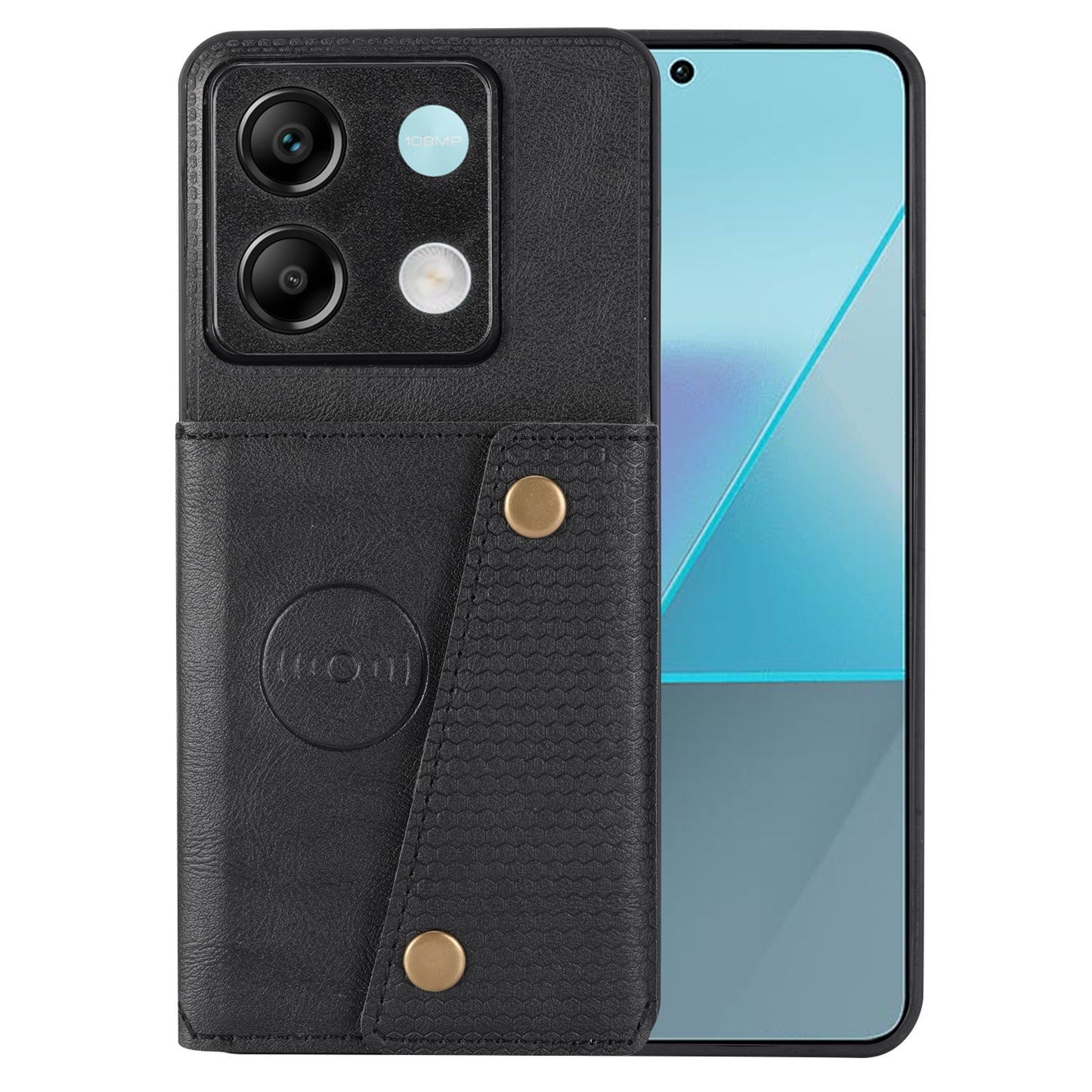 For Xiaomi Redmi Note 13 Pro 5G / Poco X6 5G Case PU Leather+TPU Phone Cover with Card Holder - Black