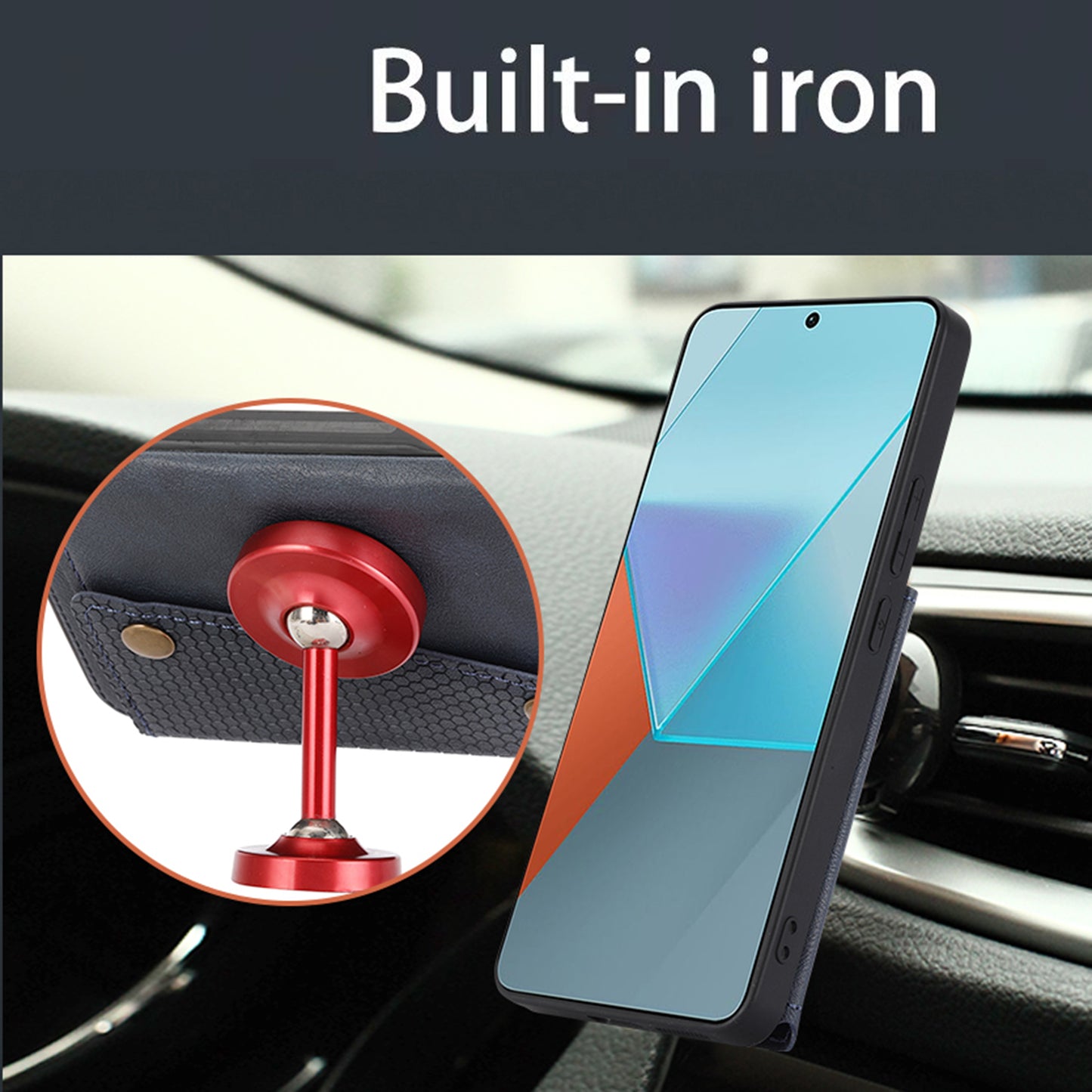 For Xiaomi Redmi Note 13 Pro 5G / Poco X6 5G Case PU Leather+TPU Phone Cover with Card Holder - Black