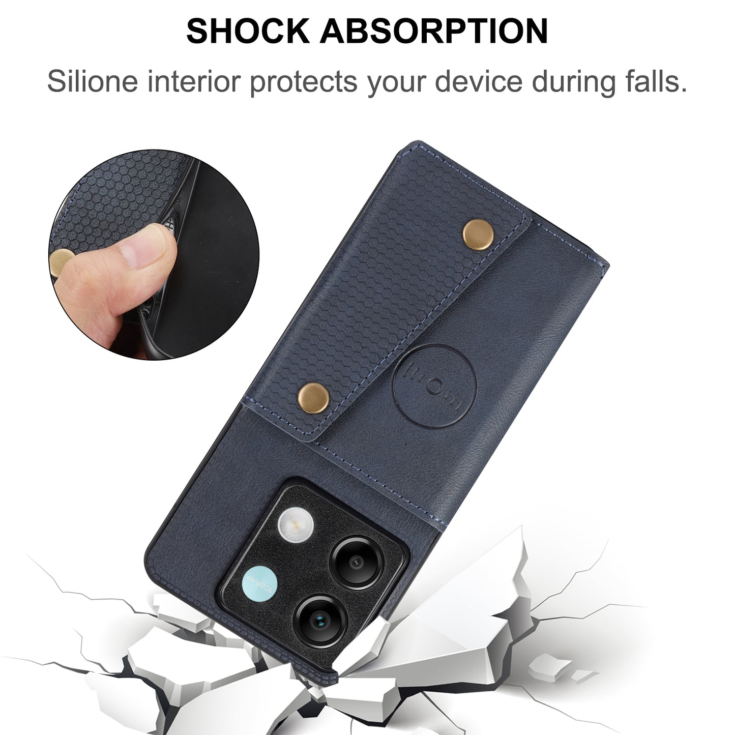 For Xiaomi Redmi Note 13 Pro 5G / Poco X6 5G Case PU Leather+TPU Phone Cover with Card Holder - Black