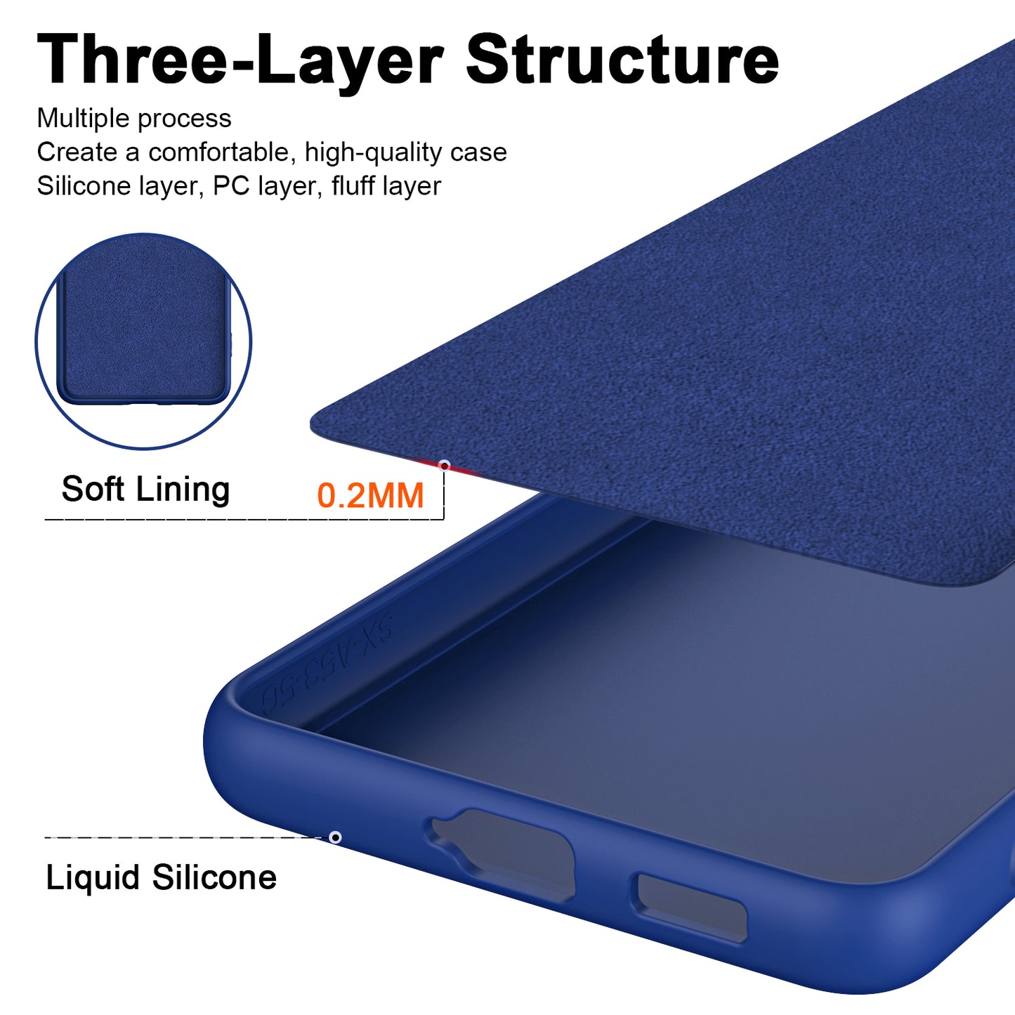 For Samsung Galaxy S24+ Case Anti-Drop Rubberized 2.2mm TPU Phone Cover - Blue