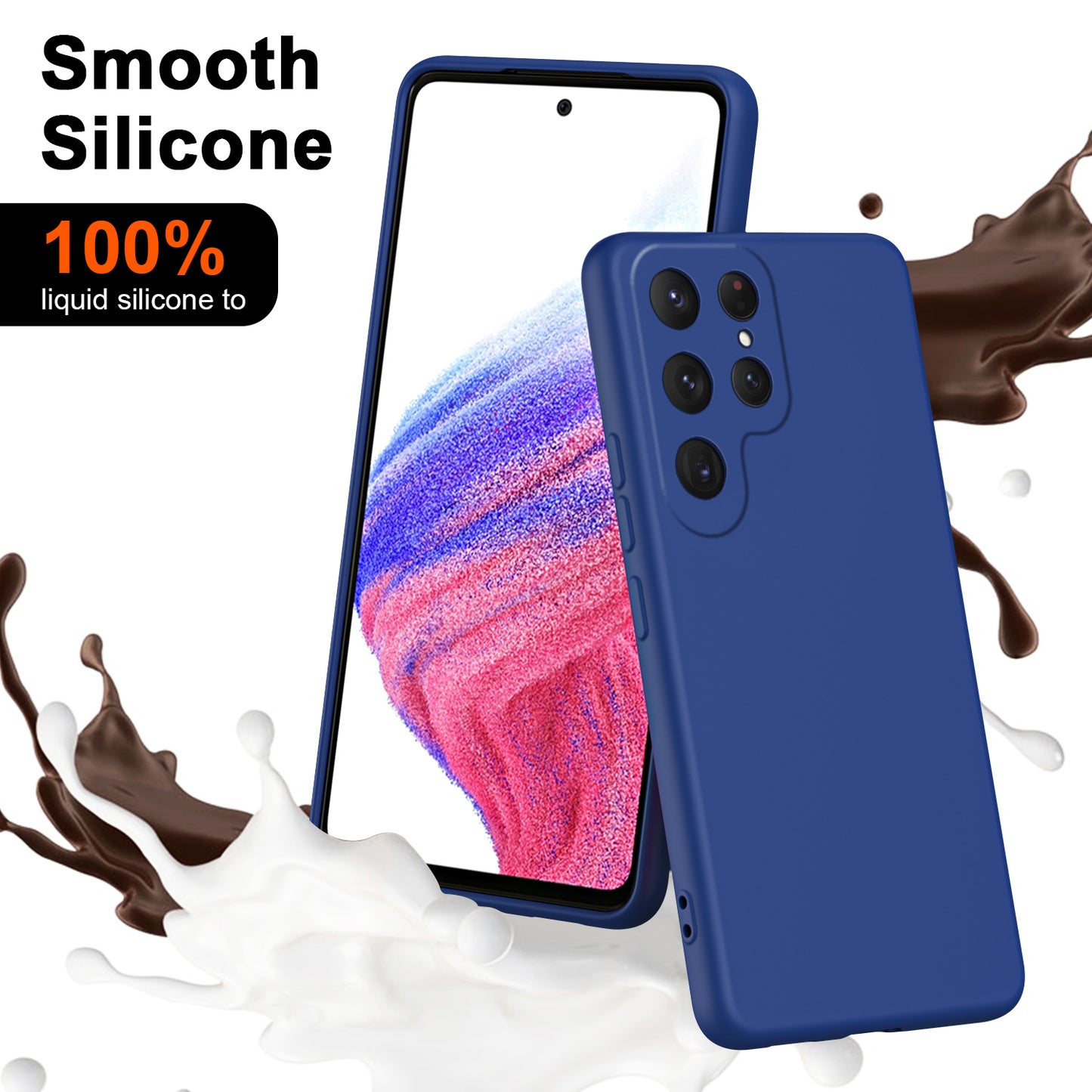 For Samsung Galaxy S24 Ultra Case Anti-Scratch Rubberized 2.2mm TPU Phone Shell - Blue