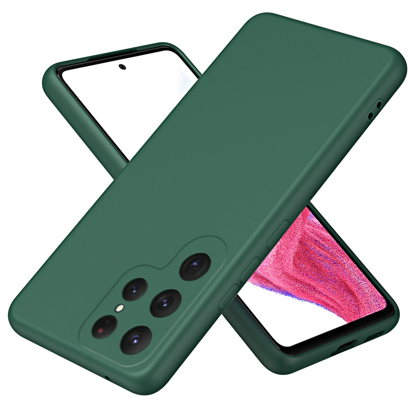 For Samsung Galaxy S24 Ultra Case Anti-Scratch Rubberized 2.2mm TPU Phone Shell - Green