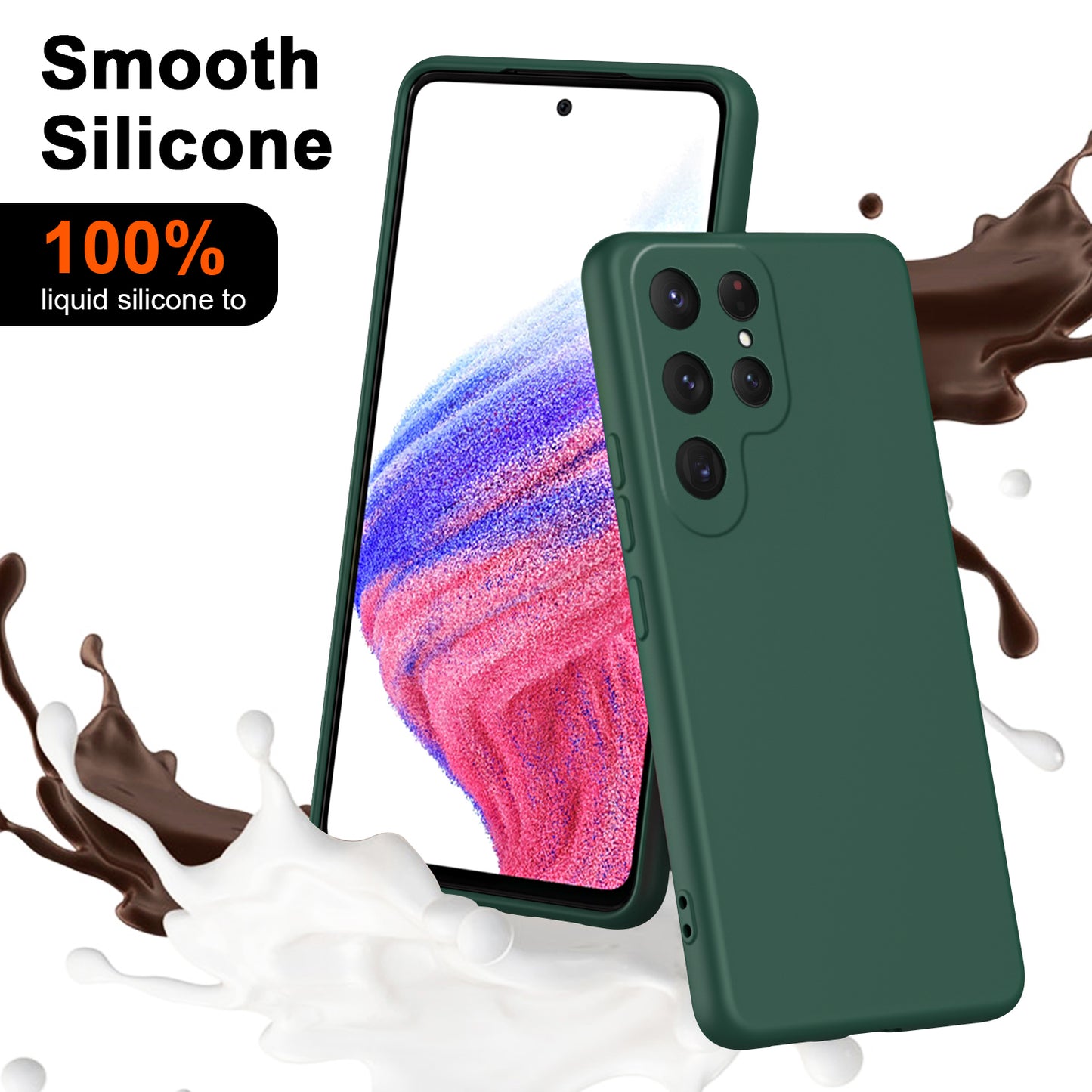 For Samsung Galaxy S24 Ultra Case Anti-Scratch Rubberized 2.2mm TPU Phone Shell - Green