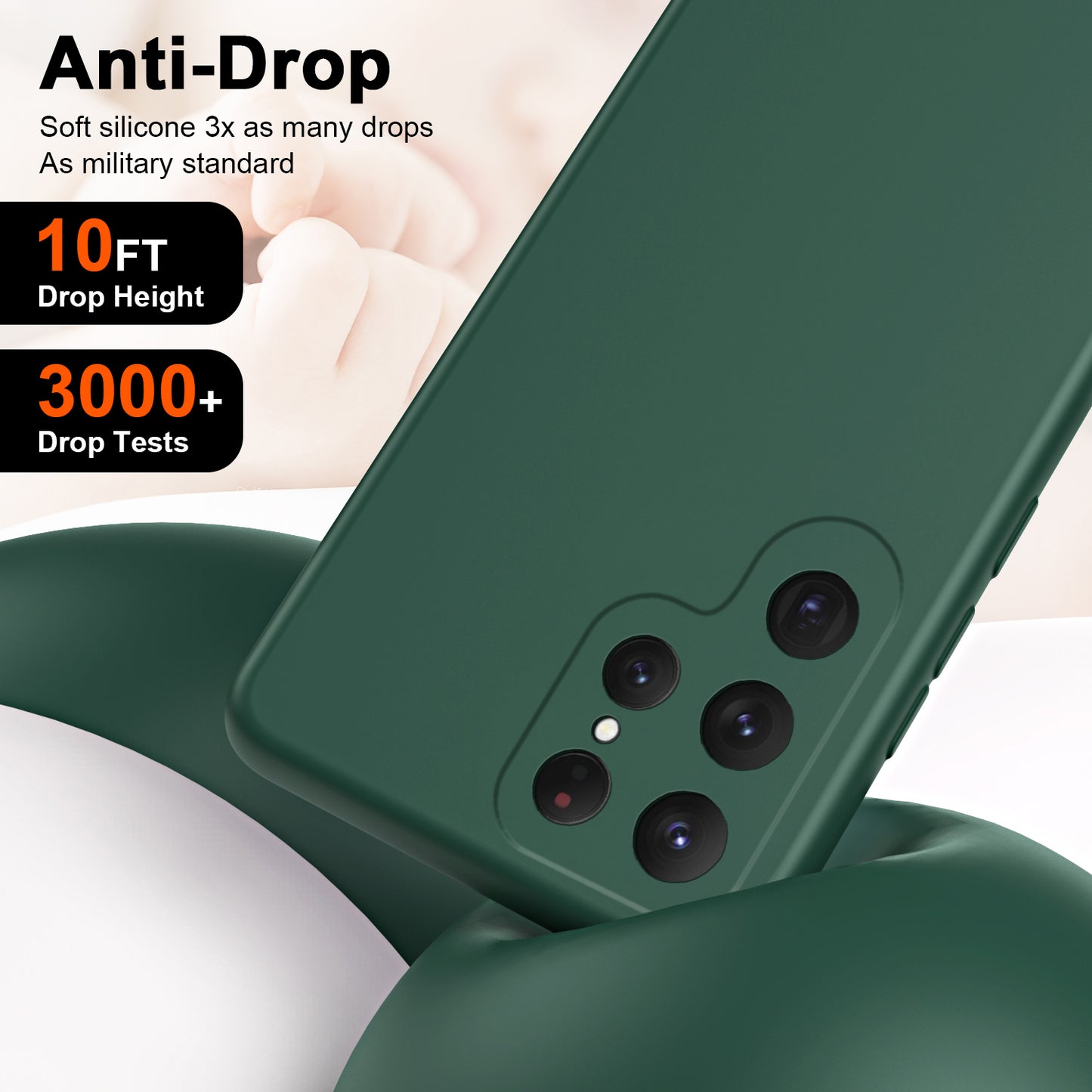 For Samsung Galaxy S24 Ultra Case Anti-Scratch Rubberized 2.2mm TPU Phone Shell - Green