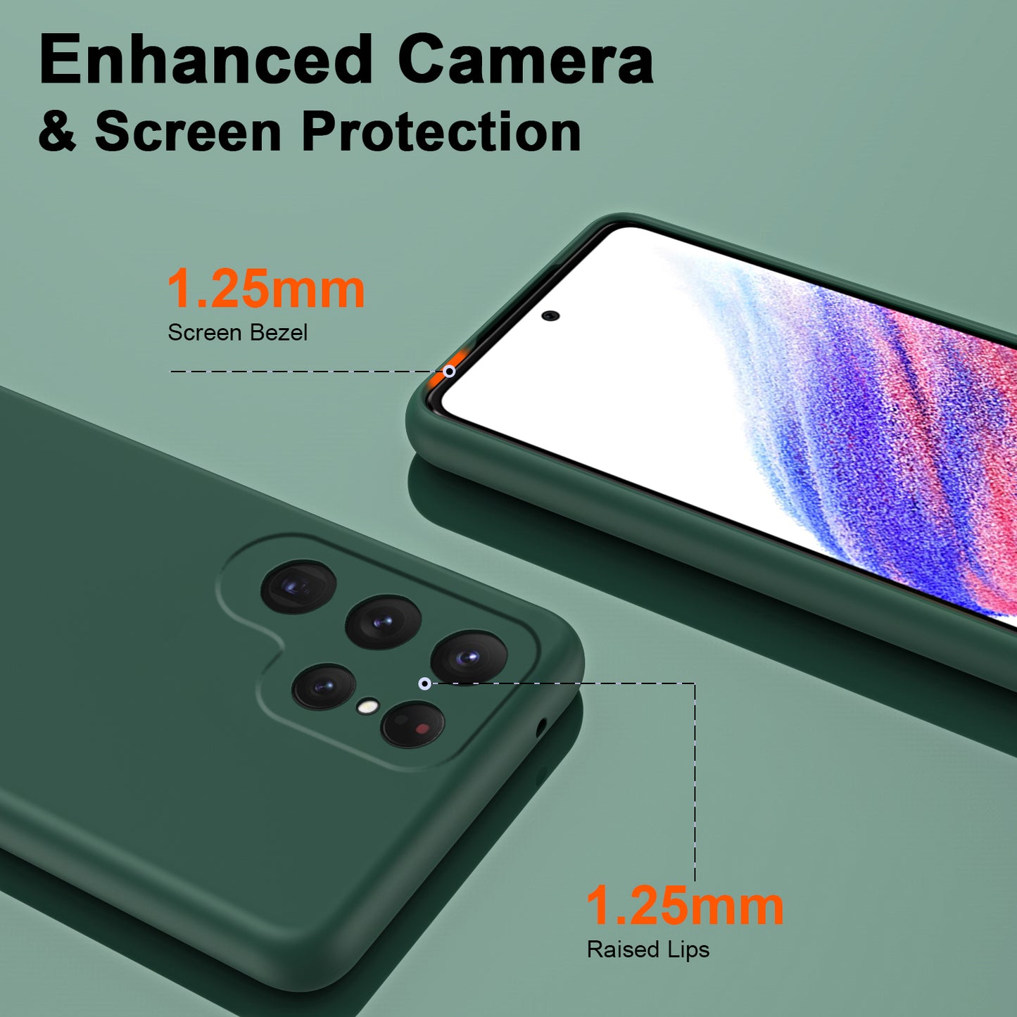 For Samsung Galaxy S24 Ultra Case Anti-Scratch Rubberized 2.2mm TPU Phone Shell - Green