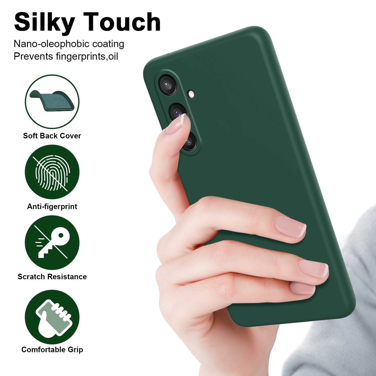 For Samsung Galaxy S24 Case Rubberized 2.2mm Anti-Drop TPU Phone Shell - Green