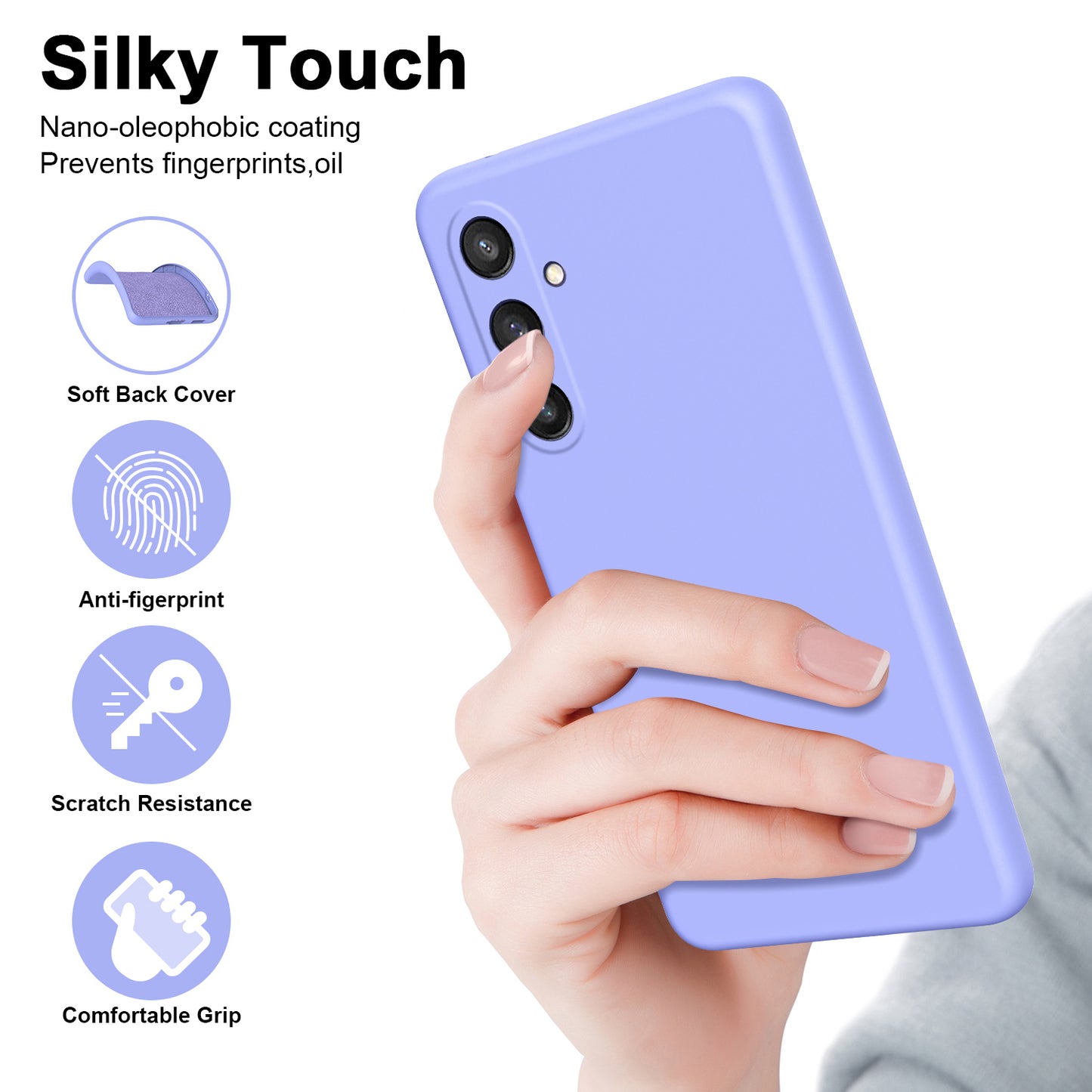 For Samsung Galaxy S24 Case Rubberized 2.2mm Anti-Drop TPU Phone Shell - Purple
