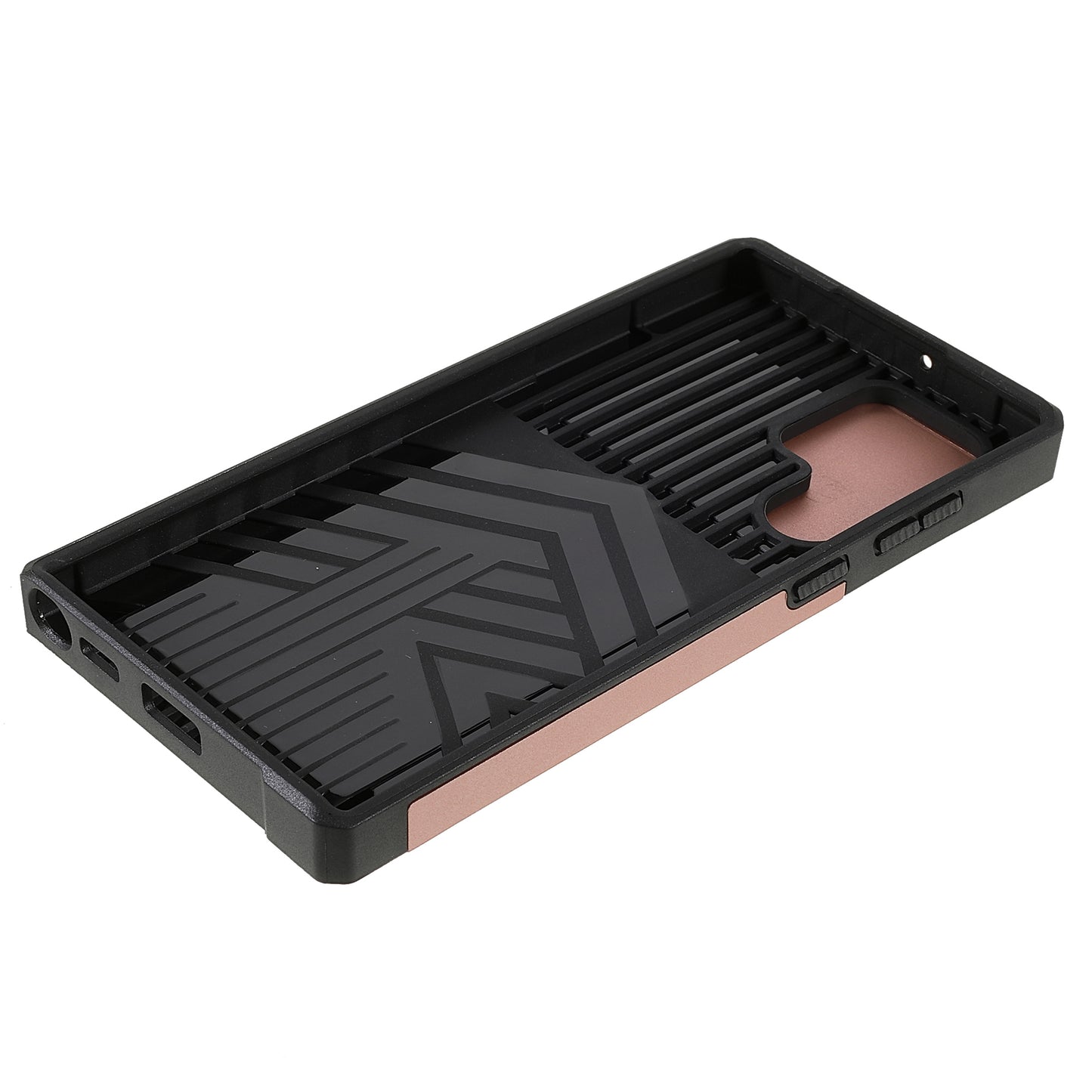 For Samsung Galaxy S24 Ultra Phone Case PC+TPU Kickstand Cover with Card Holder - Rose Gold