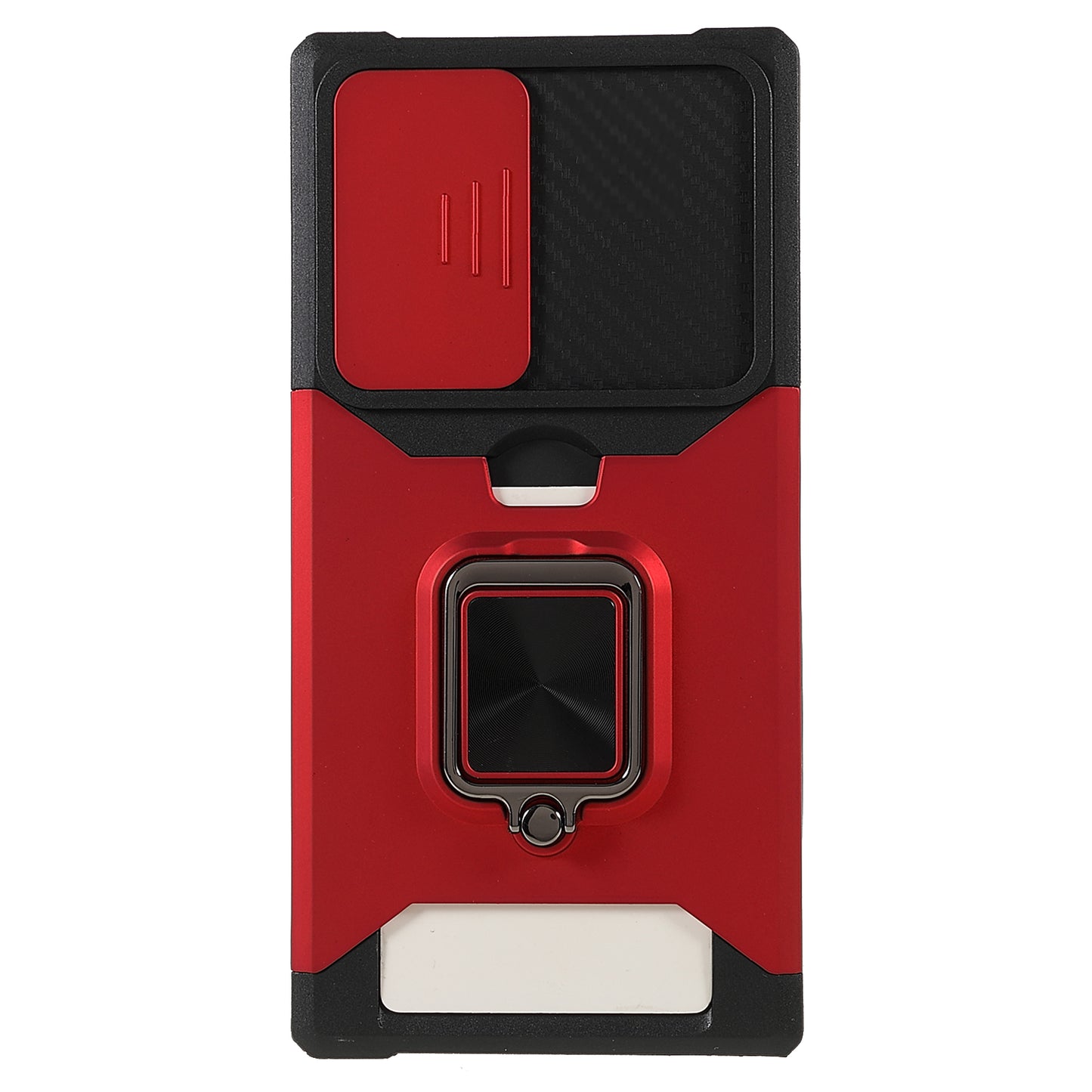 For Samsung Galaxy S24 Ultra Phone Case PC+TPU Kickstand Cover with Card Holder - Red