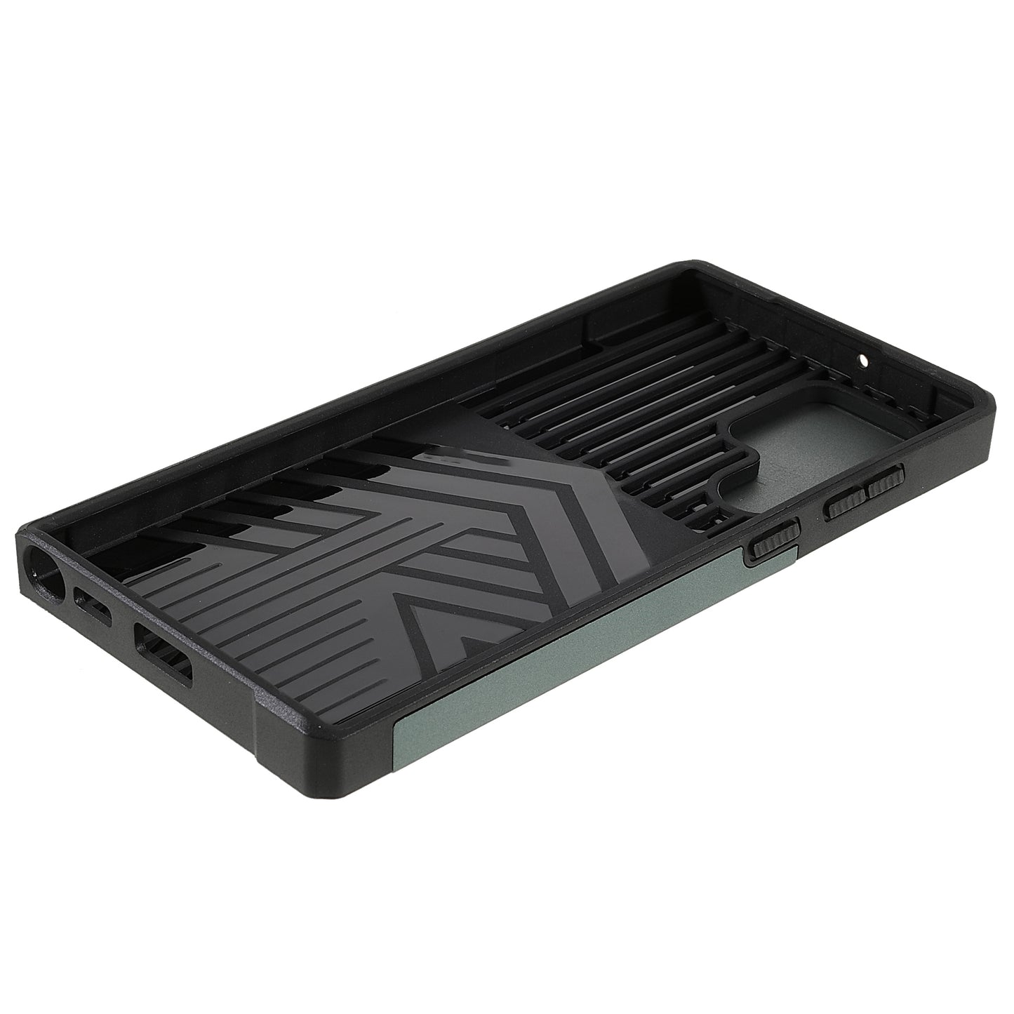 For Samsung Galaxy S24 Ultra Phone Case PC+TPU Kickstand Cover with Card Holder - Blackish Green