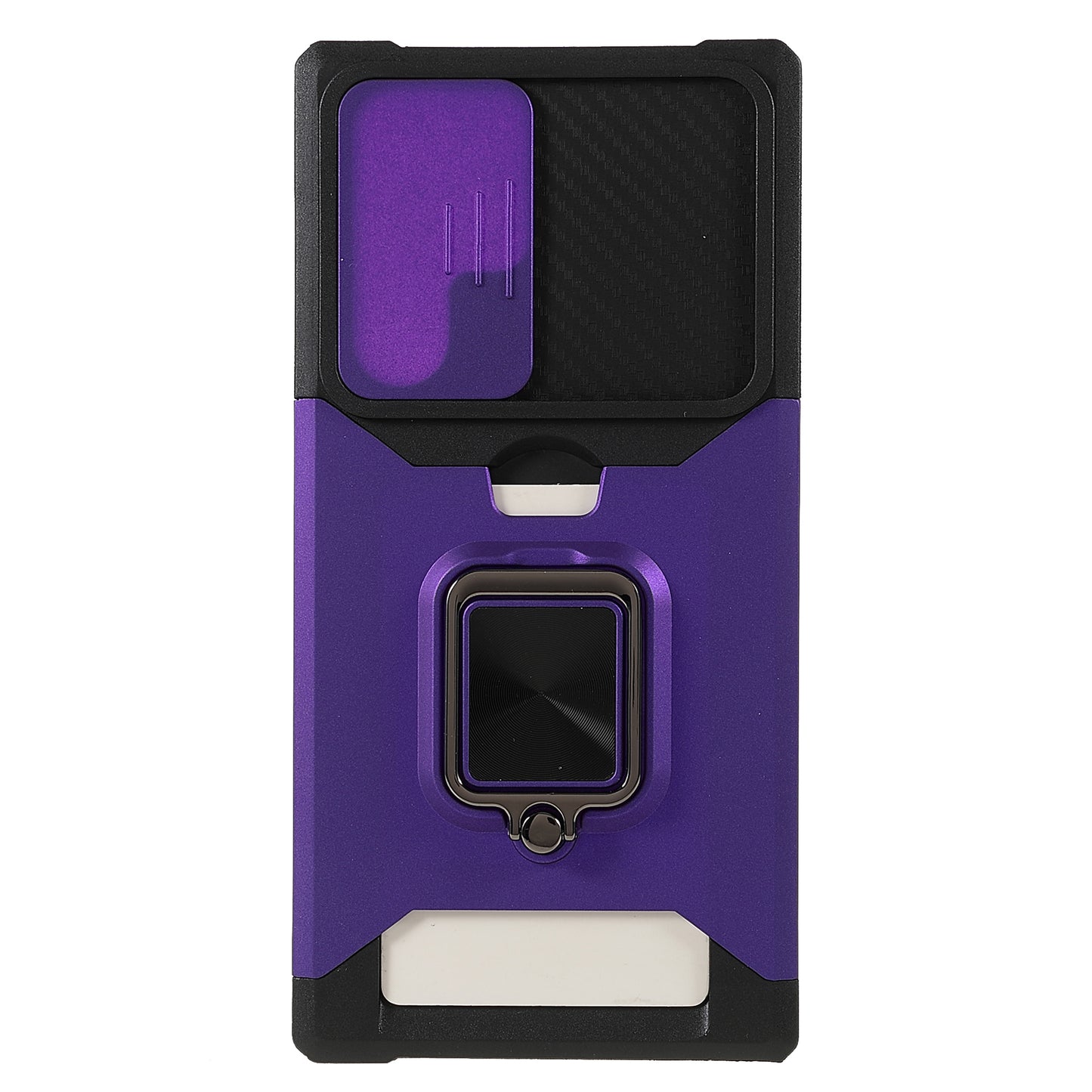 For Samsung Galaxy S24 Ultra Phone Case PC+TPU Kickstand Cover with Card Holder - Purple