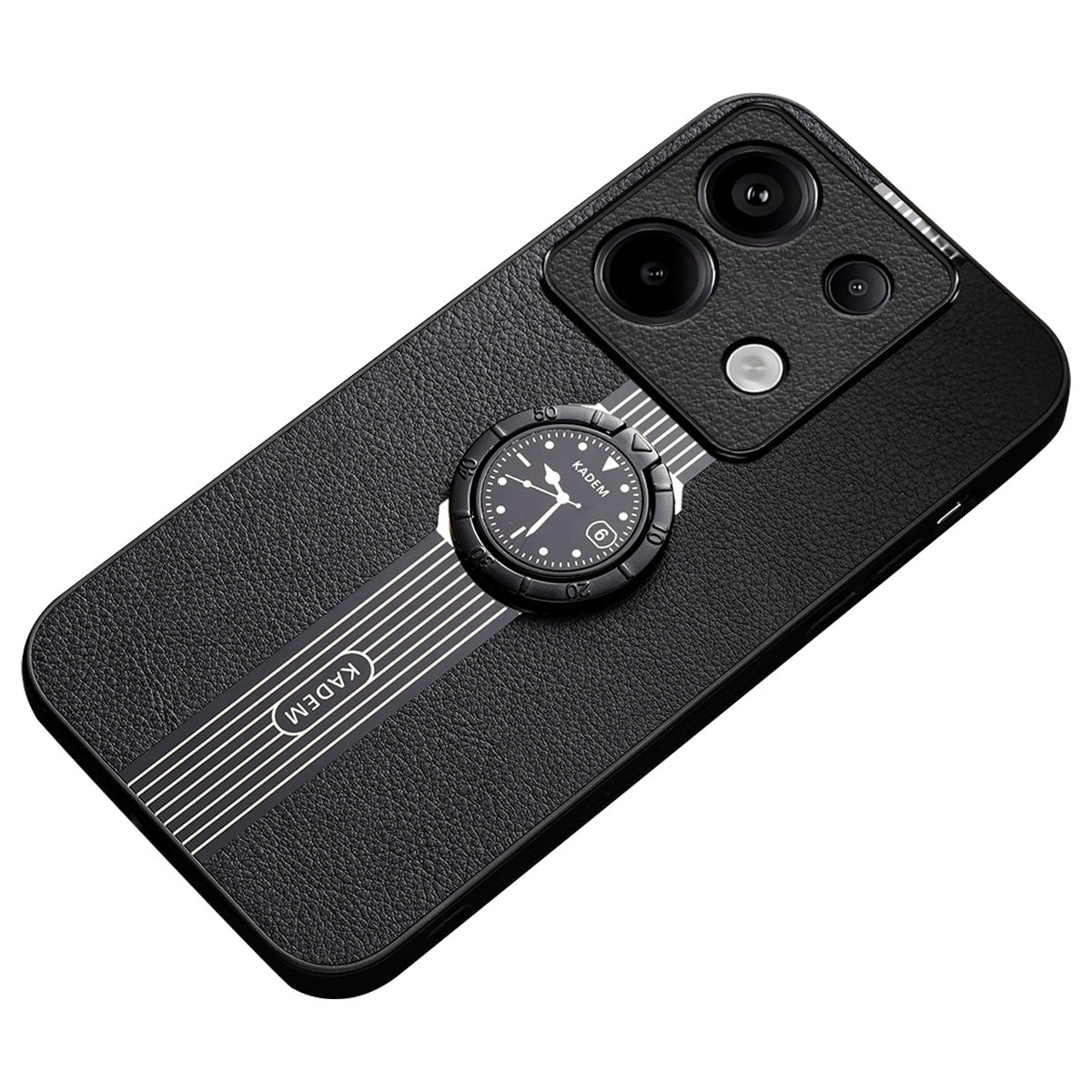 KADEM For Xiaomi Redmi Note 13 Pro 5G / Poco X6 5G Case Anit-Fall Kickstand Electroplating Phone Cover - Black