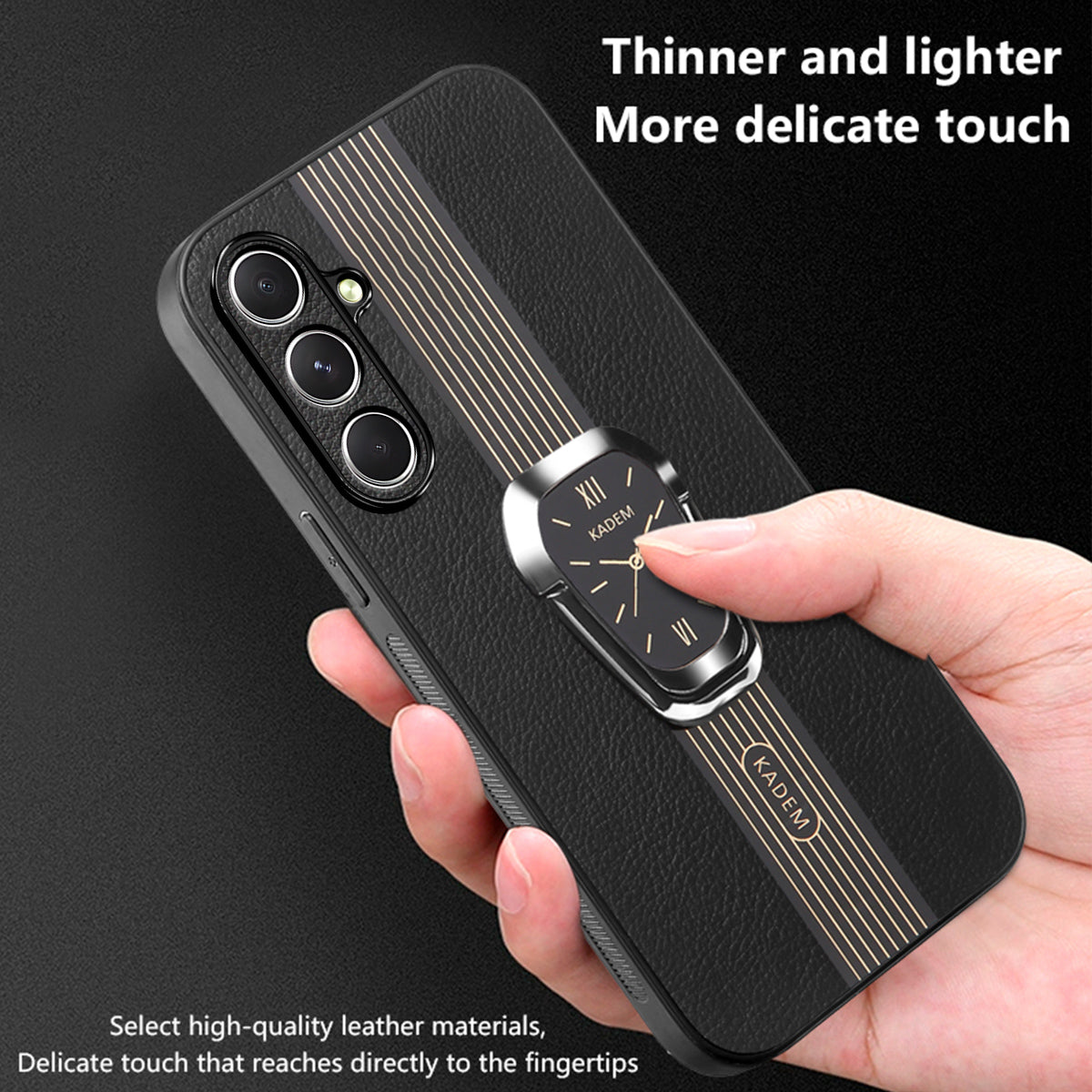 KADEM For Samsung Galaxy S24+ Case Electroplating Shockproof Phone Back Protector - Orange