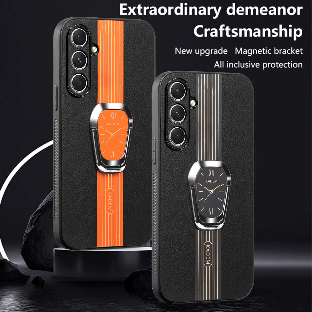 KADEM For Samsung Galaxy S24+ Case Electroplating Shockproof Phone Back Protector - Orange