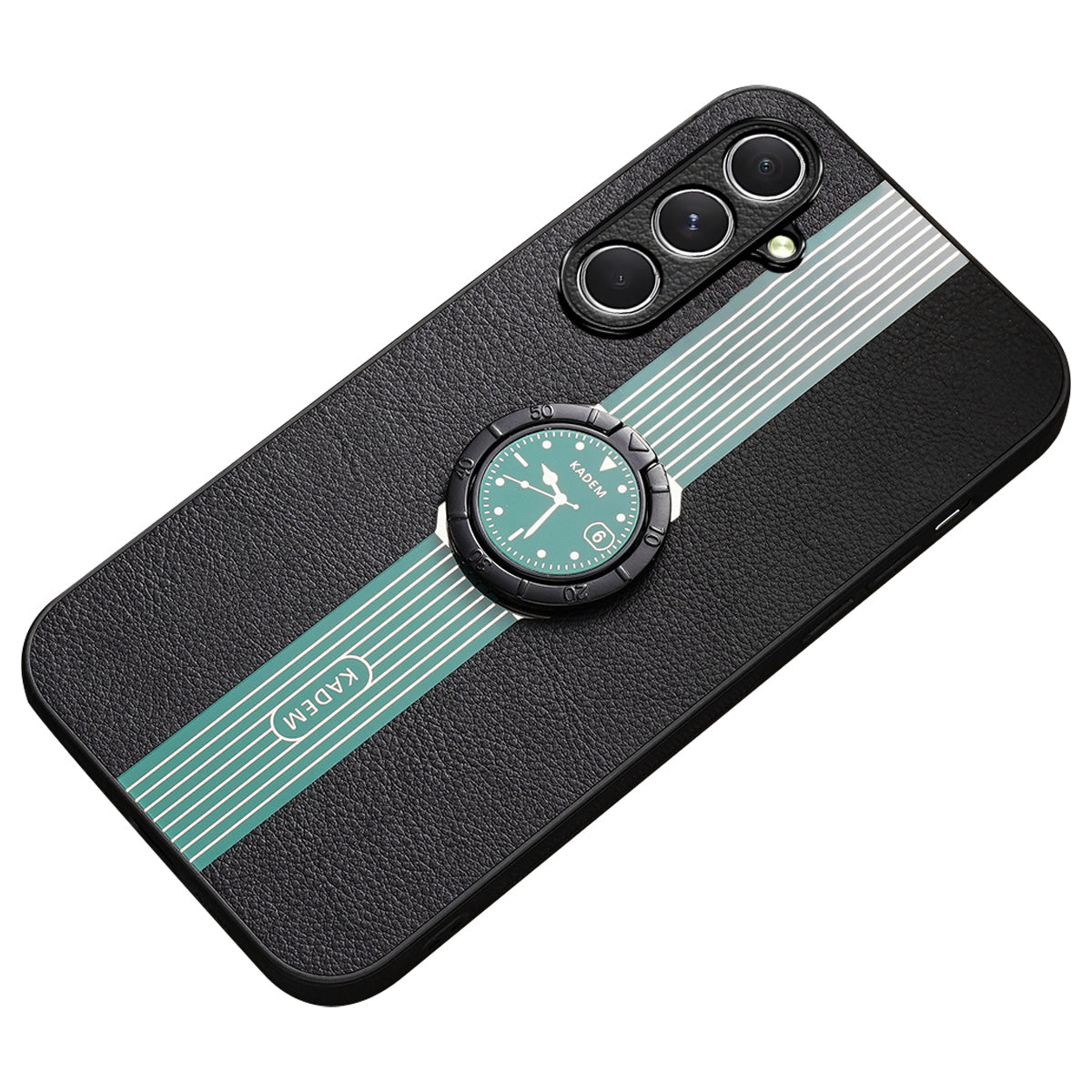 KADEM For Samsung Galaxy S24 Case Watch Pattern Ring Kickstand Anti-drop Phone Cover - Green