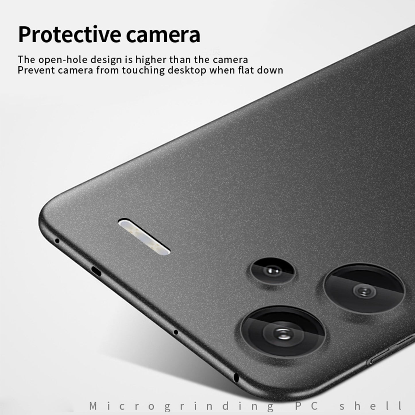 MOFI Shield Matte Series for Xiaomi Redmi Note 13 Pro+ 5G Phone Case Hard PC Anti-fingerprint Cover - Grey