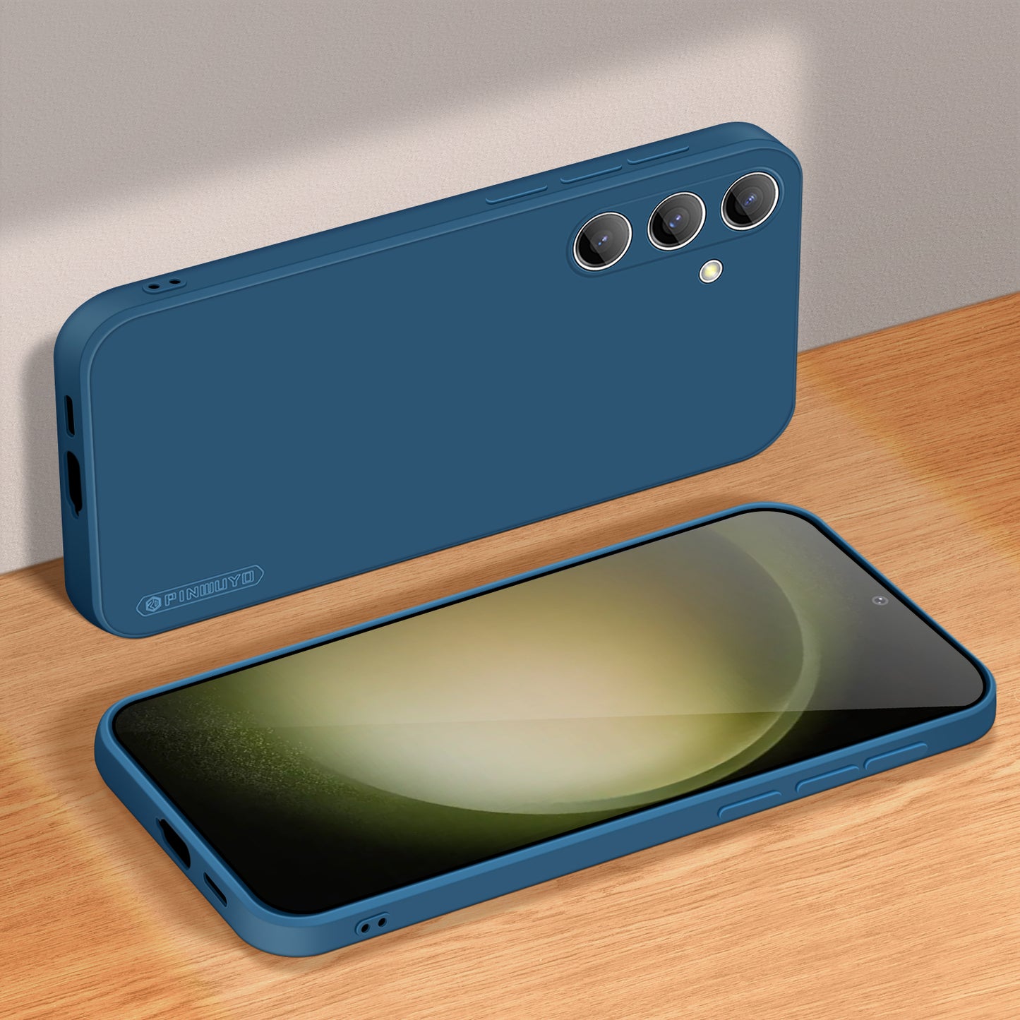 PINWUYO JK Touching Series for Samsung Galaxy S24+ Case Slim-Fit TPU Phone Back Protector - Navy Blue