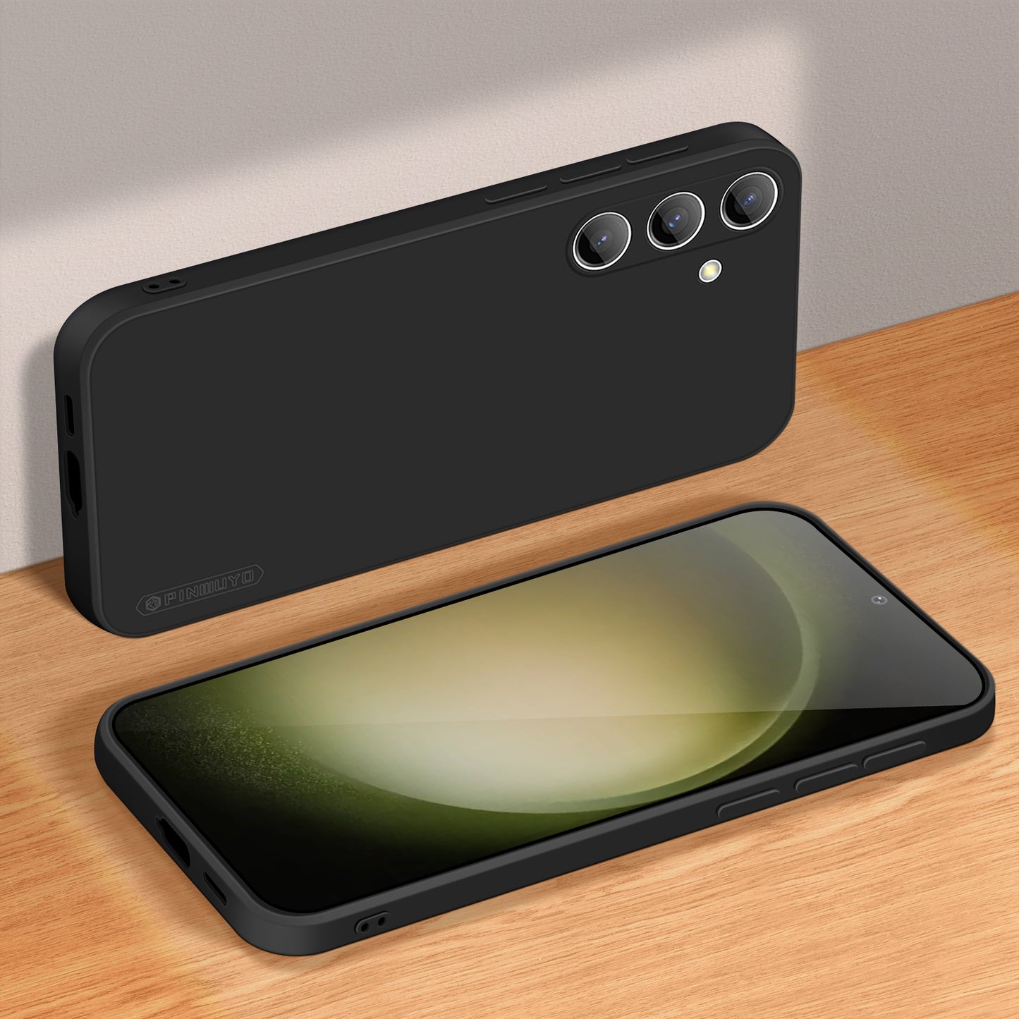 PINWUYO JK Touching Series for Samsung Galaxy S24+ Case Slim-Fit TPU Phone Back Protector - Black