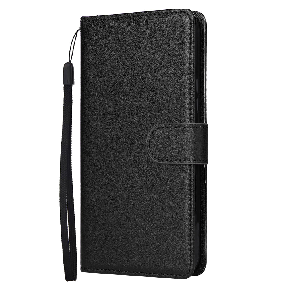 For Samsung Galaxy S24+ Leather Case Wallet Magnetic Clasp Phone Cover - Black