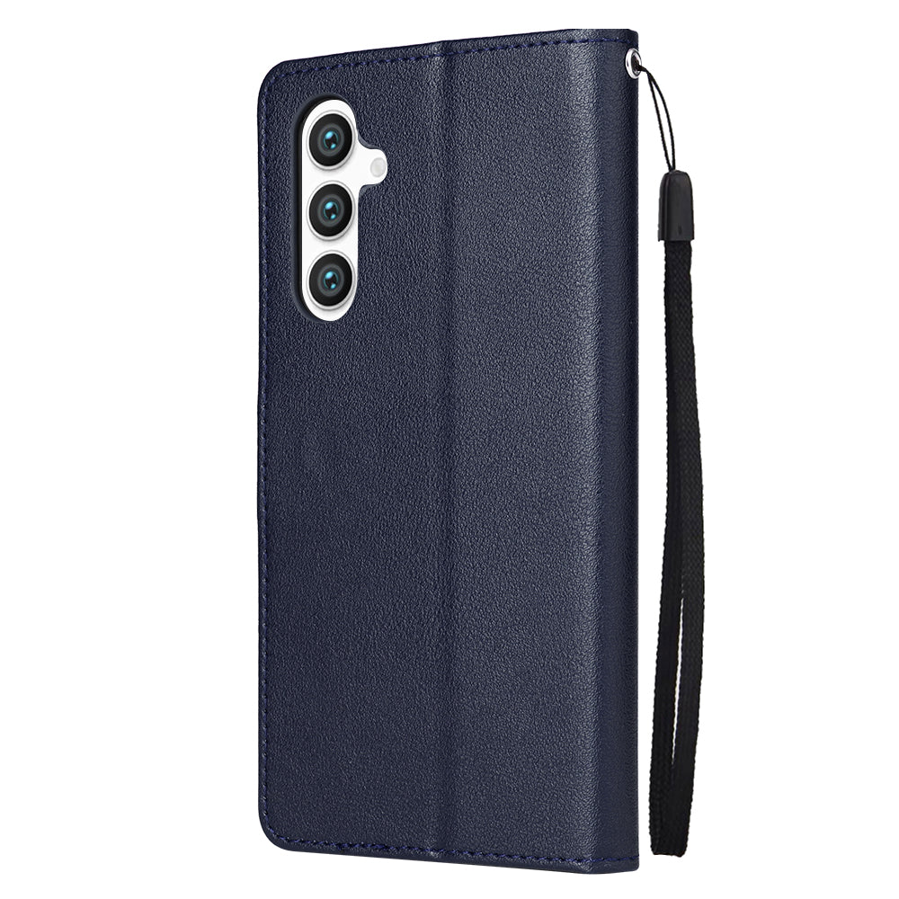 For Samsung Galaxy S24 Case PU Leather Stand Wallet Phone Cover - Blue
