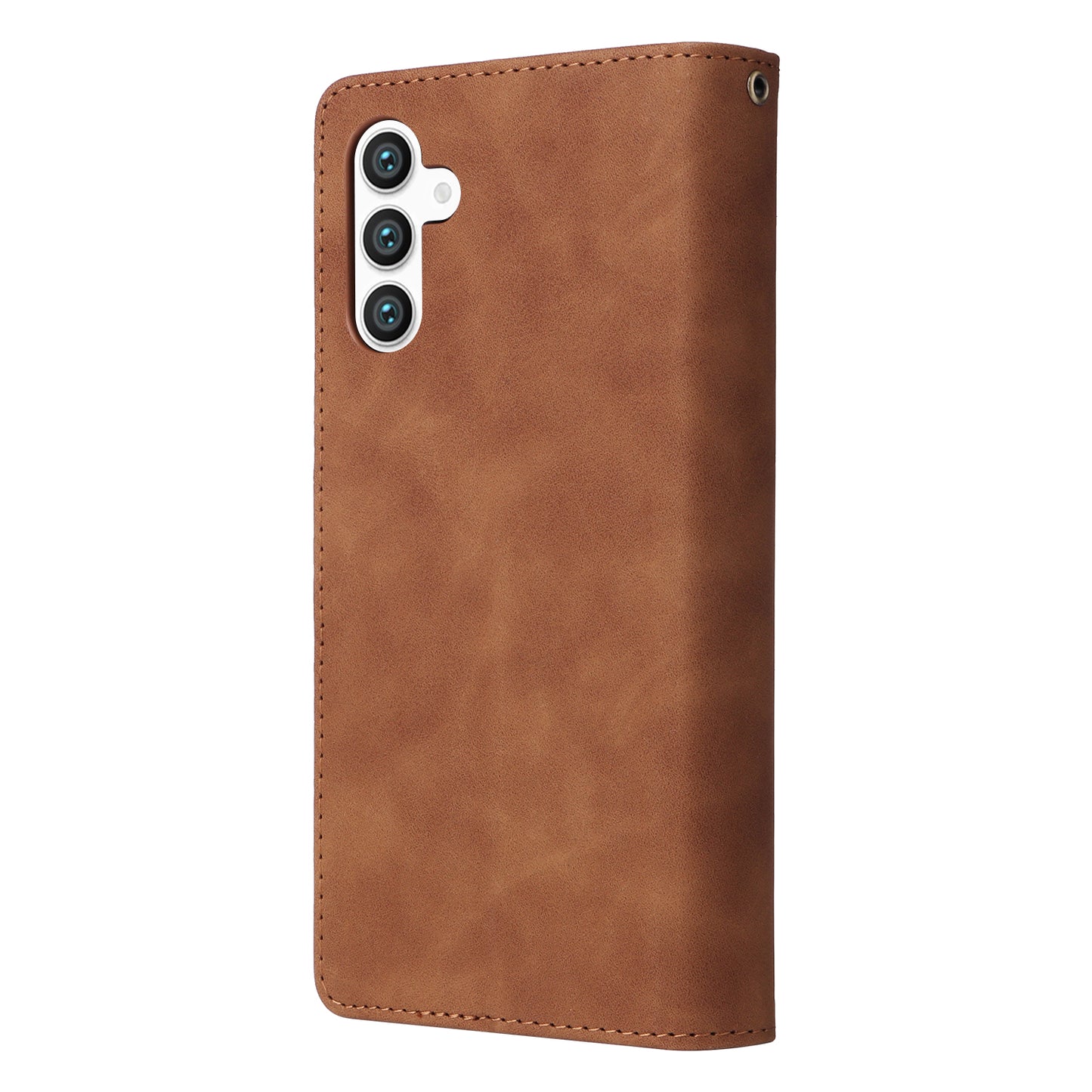 For Samsung Galaxy S24 Case PU Leather Wallet Cover with Multiple Card Slots - Brown