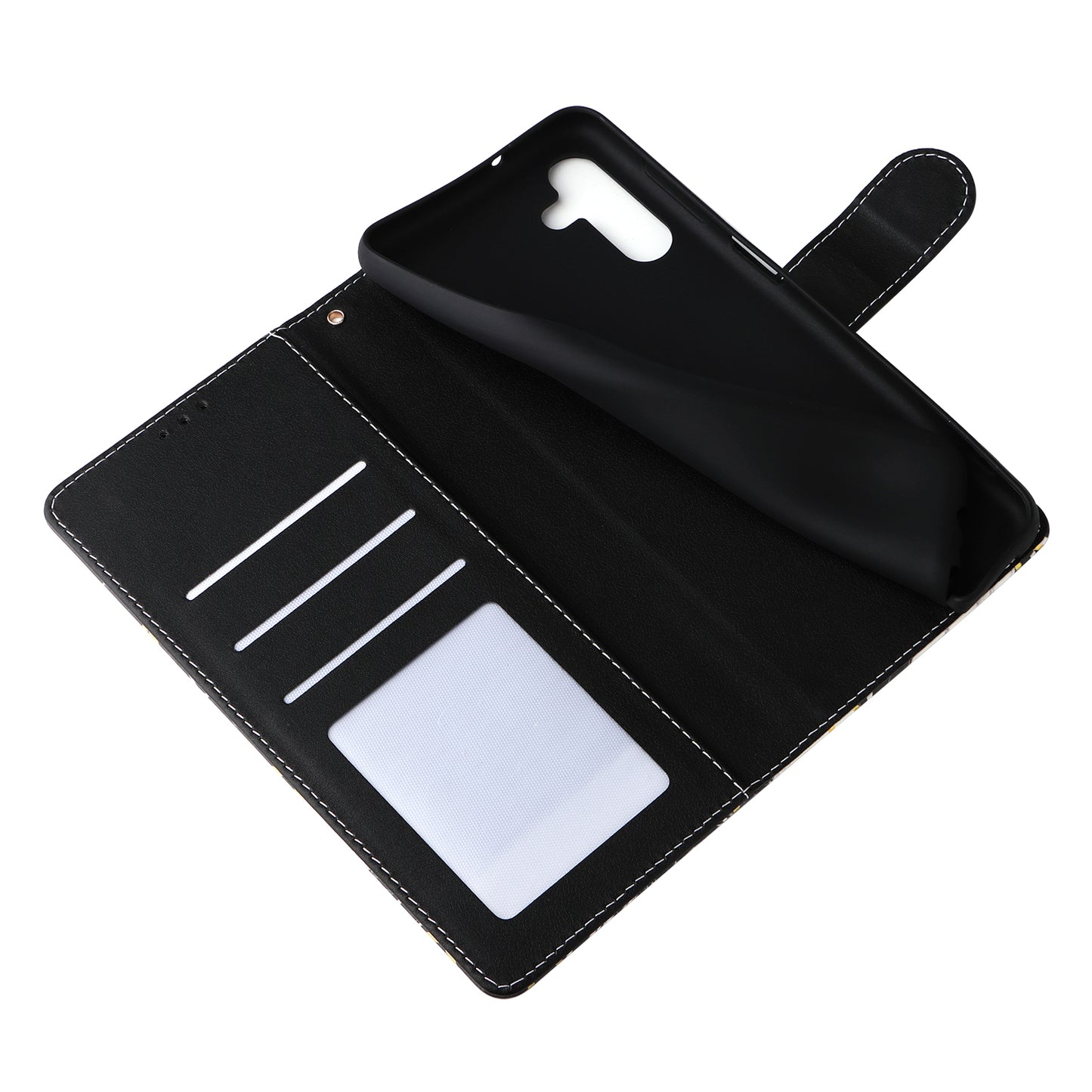 For Samsung Galaxy S24+ Case Pattern Printing Wallet Leather Phone Cover - Black