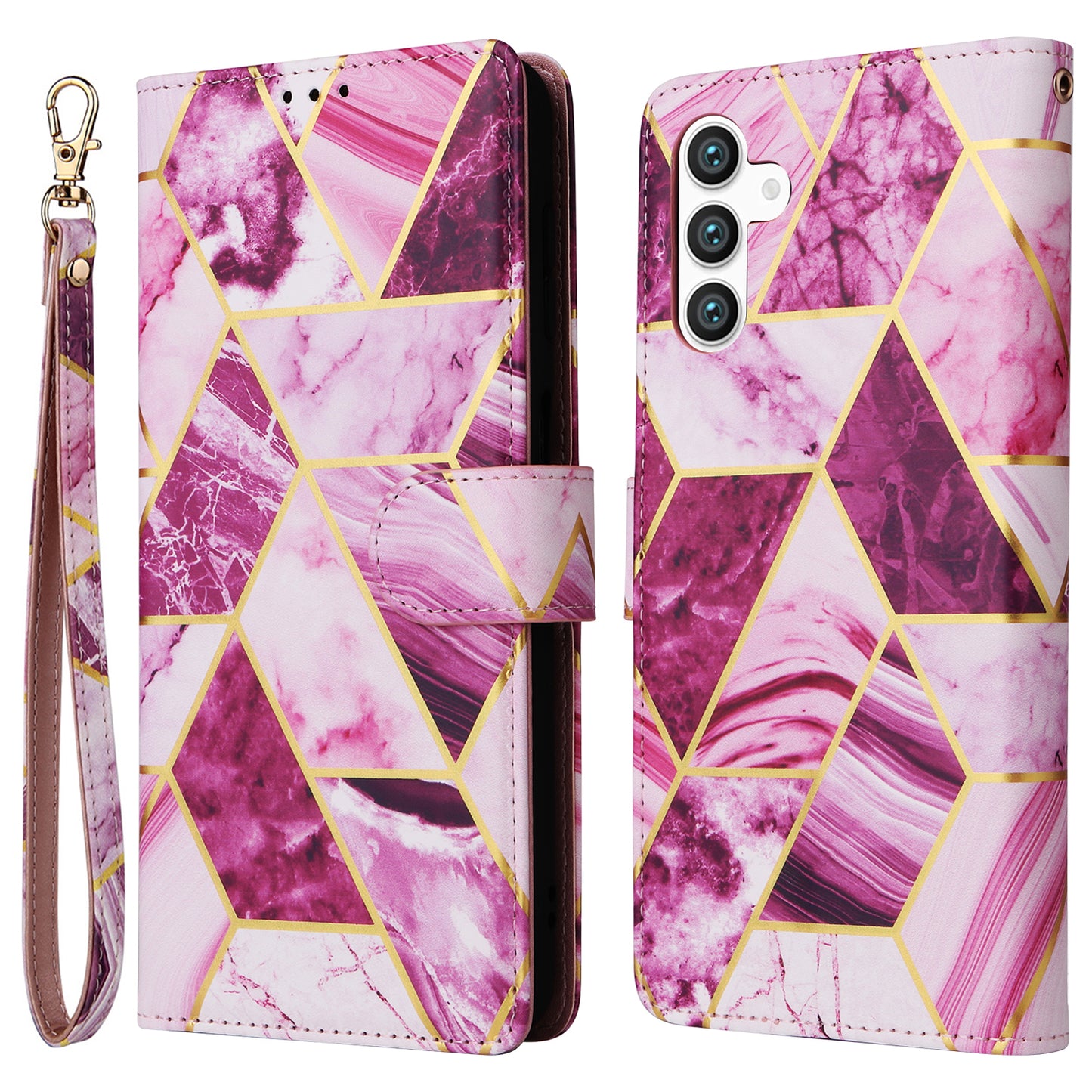 For Samsung Galaxy S24+ Case Pattern Printing Wallet Leather Phone Cover - Purple