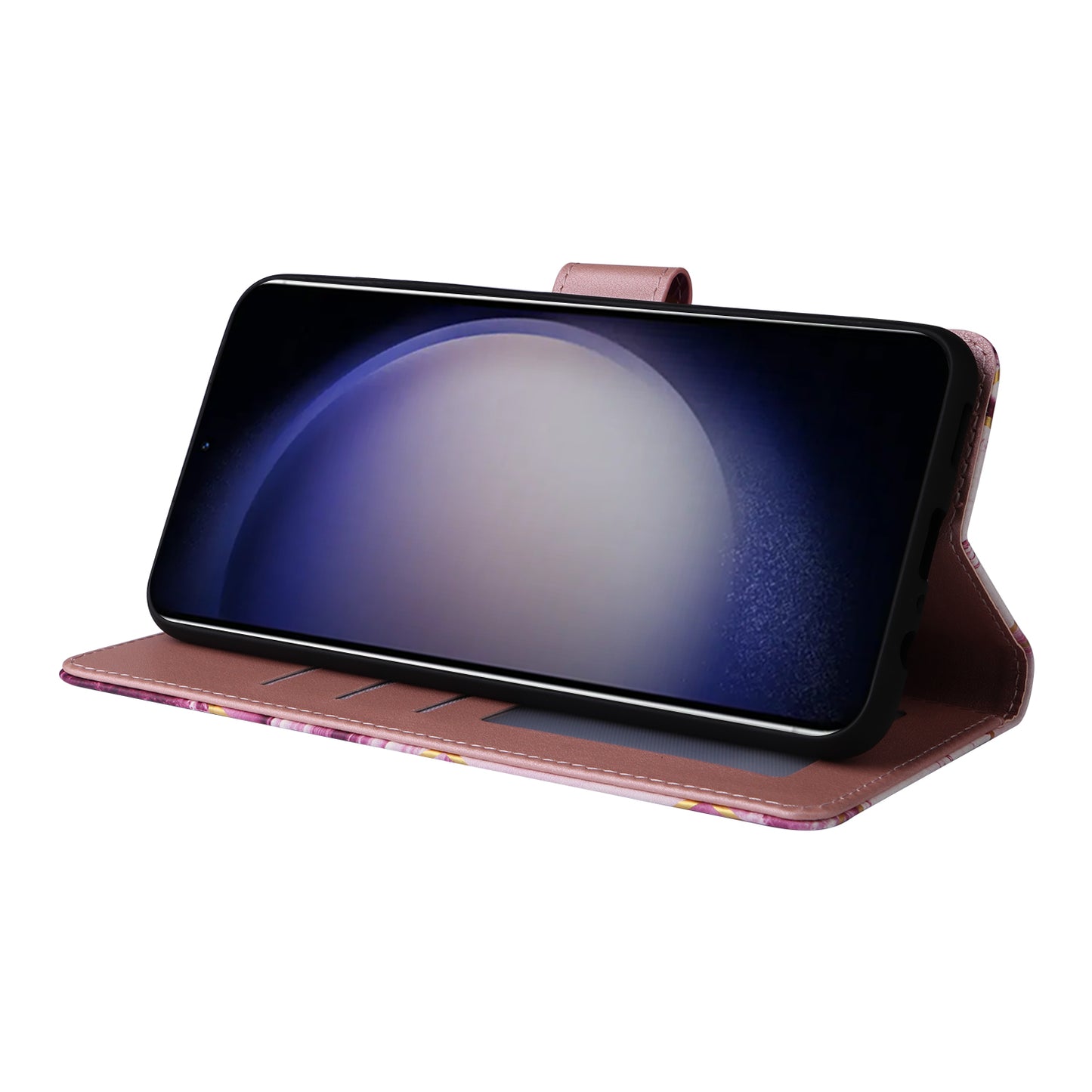 For Samsung Galaxy S24+ Case Pattern Printing Wallet Leather Phone Cover - Purple
