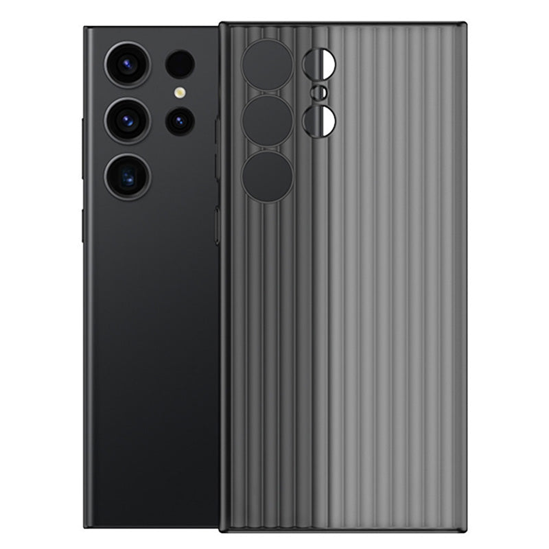 For Samsung Galaxy S24 Ultra Phone Case Hard PC Rugged Back Cover - Transparent Black / Matte