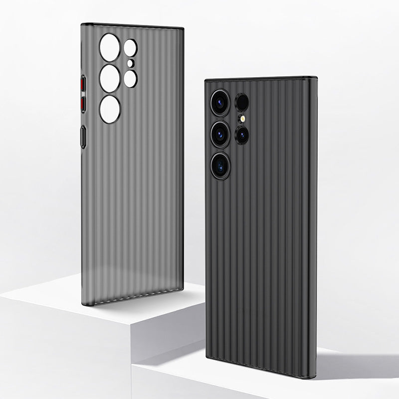 For Samsung Galaxy S24 Ultra Phone Case Hard PC Rugged Back Cover - Transparent Black / Matte