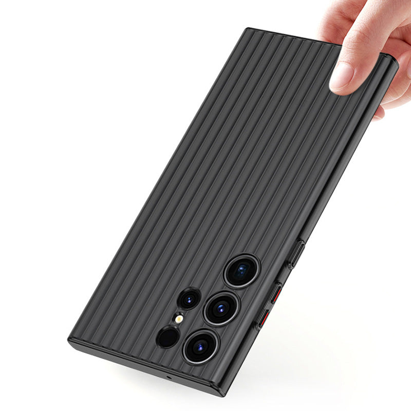 For Samsung Galaxy S24 Ultra Phone Case Hard PC Rugged Back Cover - Transparent Black / Matte