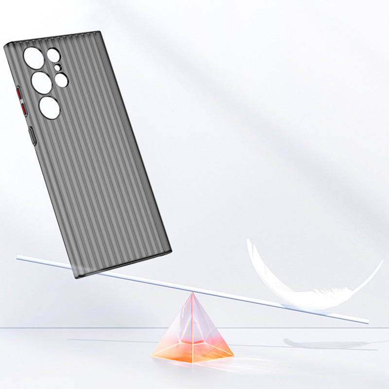 For Samsung Galaxy S24 Ultra Phone Case Hard PC Rugged Back Cover - Transparent Black / Matte