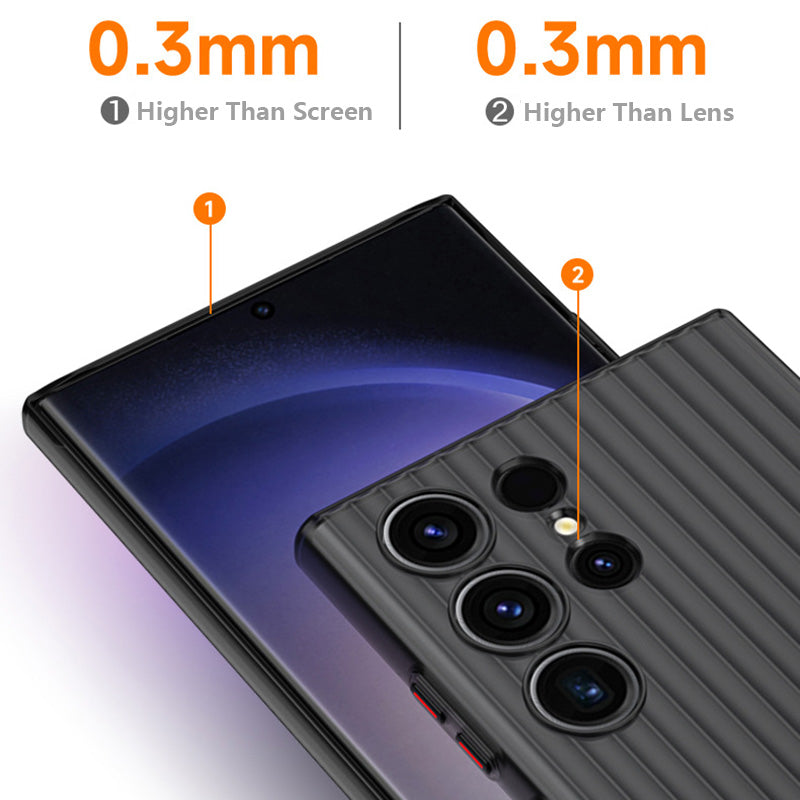 For Samsung Galaxy S24 Ultra Phone Case Hard PC Rugged Back Cover - Transparent Black / Matte