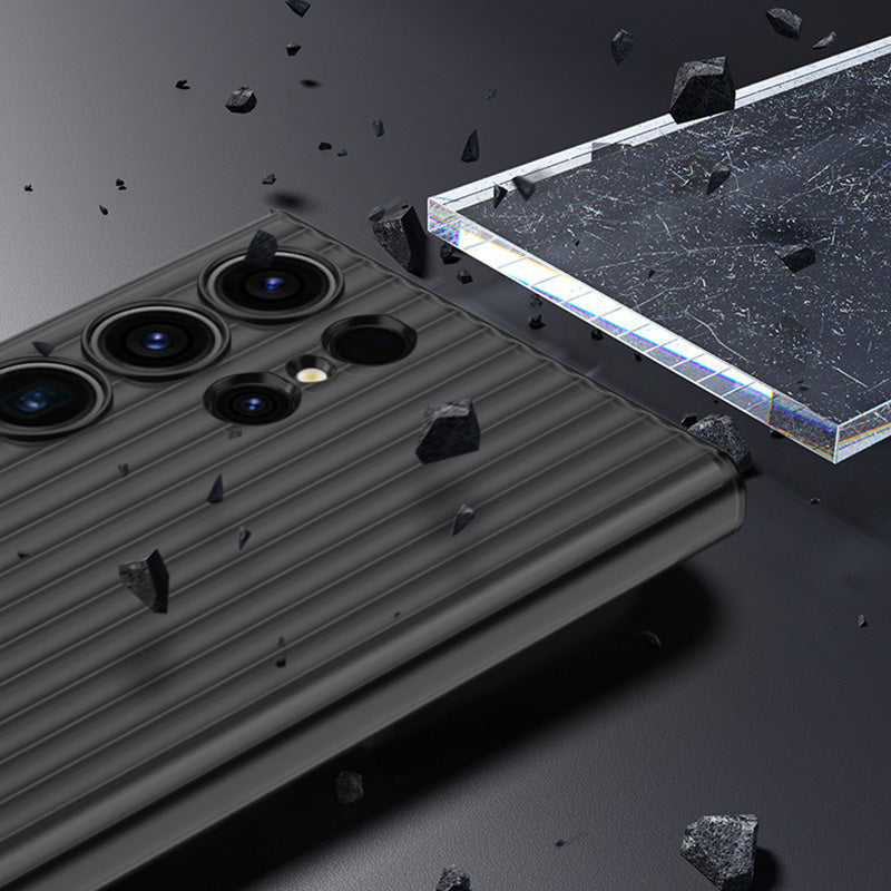 For Samsung Galaxy S24 Ultra Phone Case Hard PC Rugged Back Cover - Transparent Black / Matte