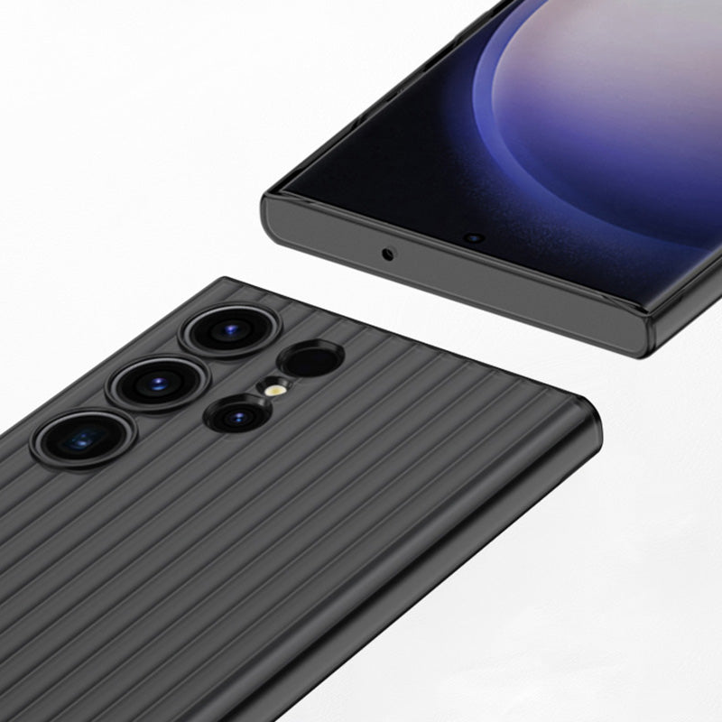 For Samsung Galaxy S24 Ultra Phone Case Hard PC Rugged Back Cover - Transparent Black / Matte