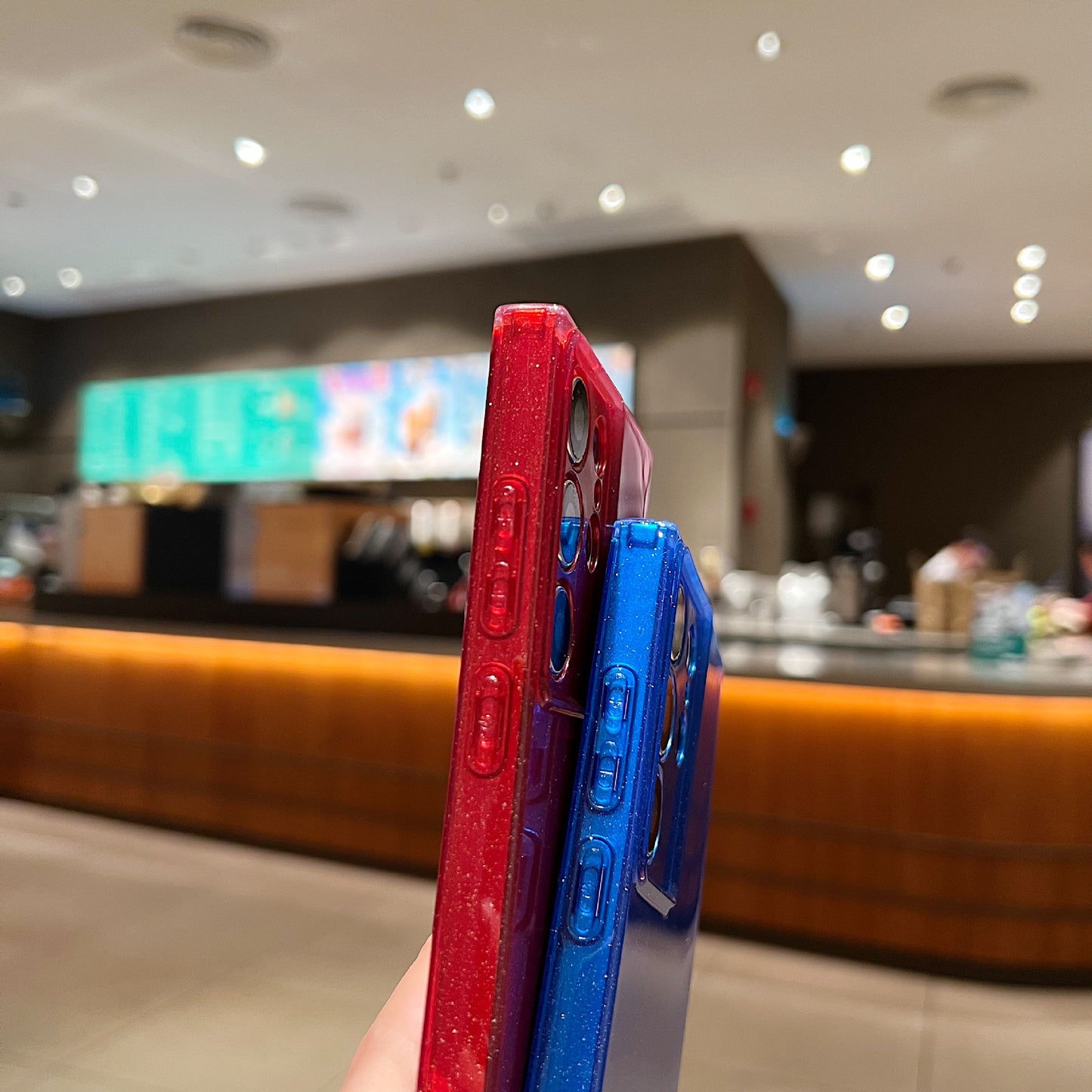 For Samsung Galaxy S24 Ultra Case Precise Lens Protection Glitter TPU Phone Cover - Fluorescent Green