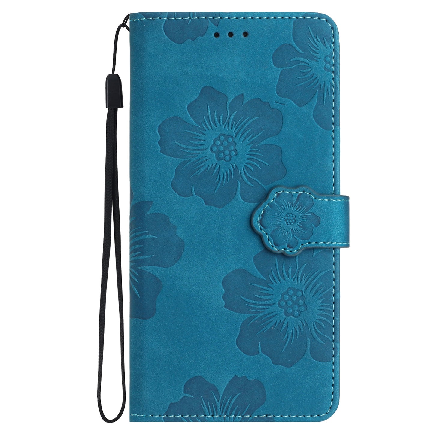 For Samsung Galaxy S24 Ultra Case Imprinted Stand Phone Shell PU Leather Wallet Cell Phone Cover - Blue