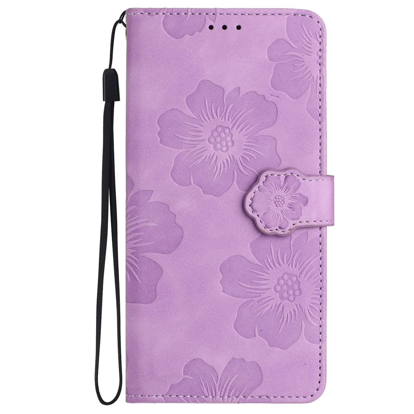 Phone Shell for Samsung Galaxy S24+ Case PU Leather Wallet Imprinted Phone Stand Cover - Purple