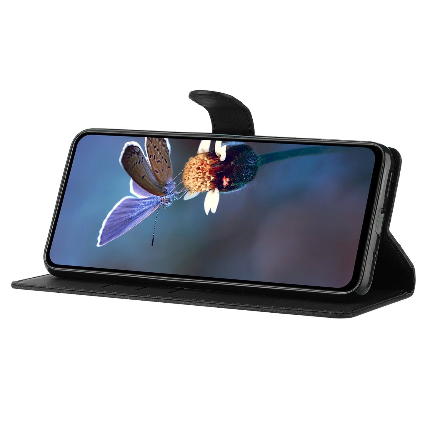 For Samsung Galaxy S24+ Case Imprinted Stand Phone Shell Wallet PU Leather Magnetic Phone Cover - Black