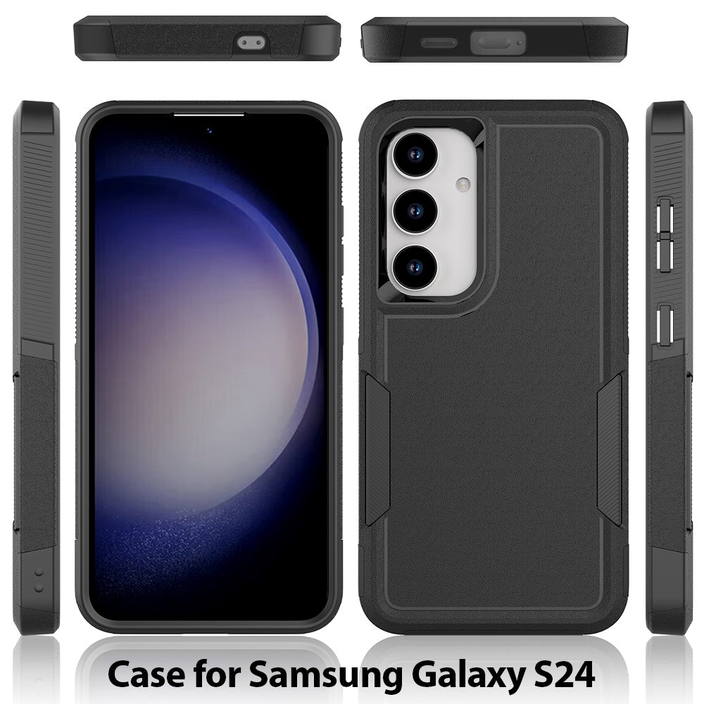 For Samsung Galaxy S24 Case Anti-drop Hard PC+TPU Mobile Phone Shell - Black