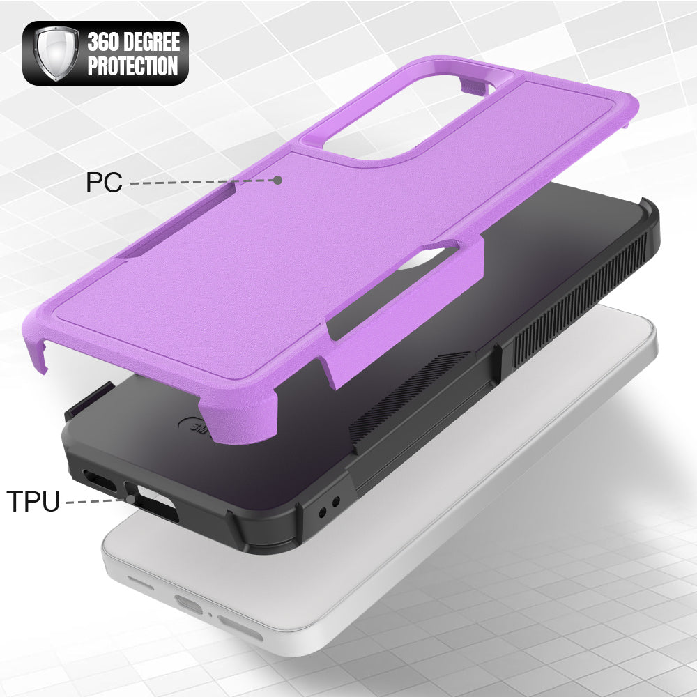 For Samsung Galaxy S24 Case Anti-drop Hard PC+TPU Mobile Phone Shell - Purple