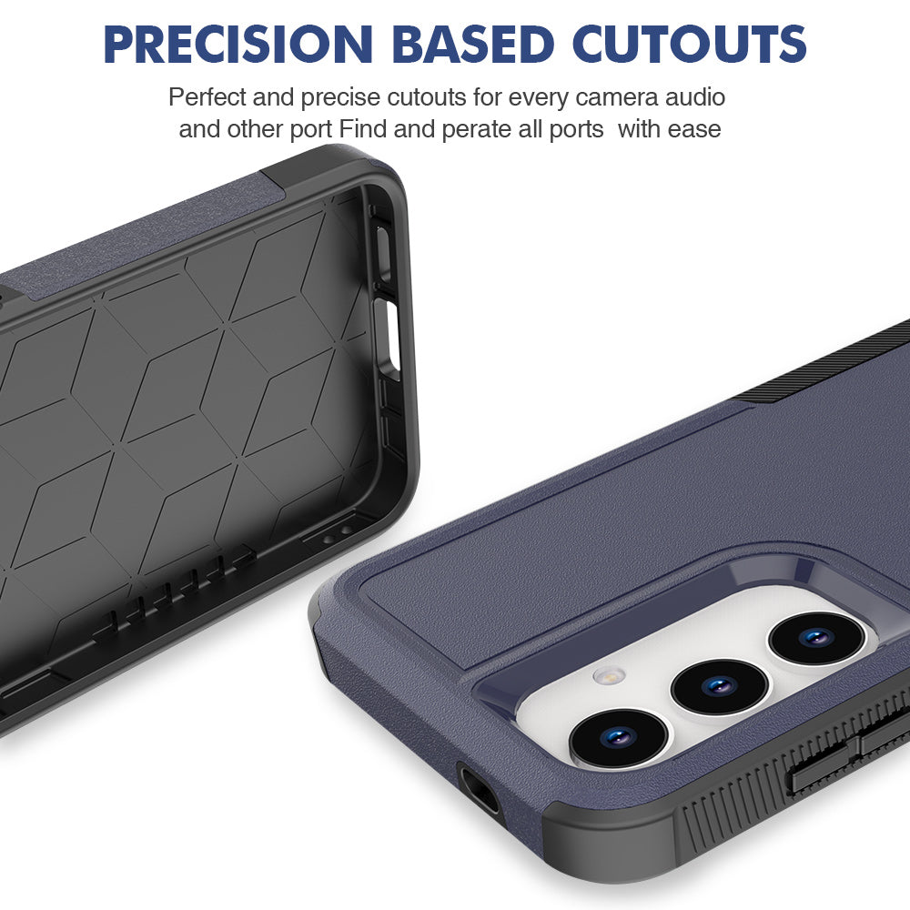 For Samsung Galaxy S24 Case Anti-drop Hard PC+TPU Mobile Phone Shell - Dark Blue