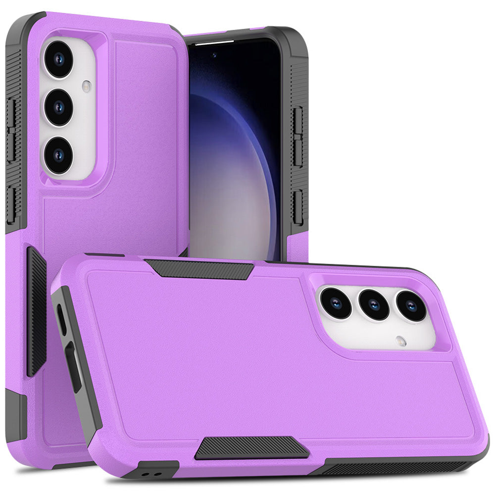 Anti-Drop Case for Samsung Galaxy S24+ Phone Shell Hard PC+Soft TPU Cover - Purple