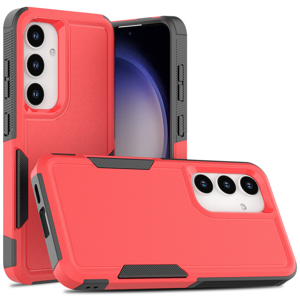 Anti-Drop Case for Samsung Galaxy S24+ Phone Shell Hard PC+Soft TPU Cover - Red
