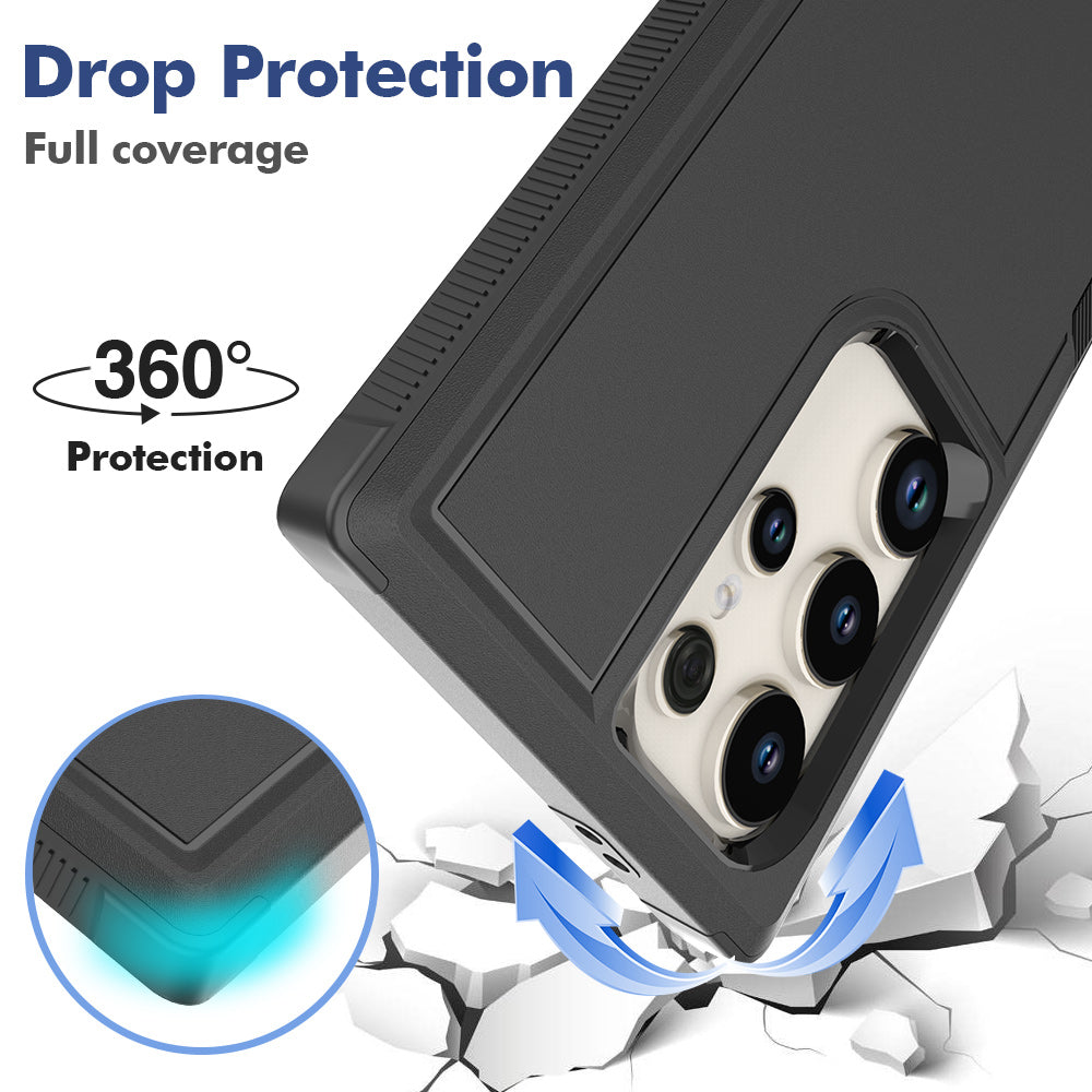 For Samsung Galaxy S24 Ultra Case Slim Hard PC+TPU Phone Protective Cover - Black