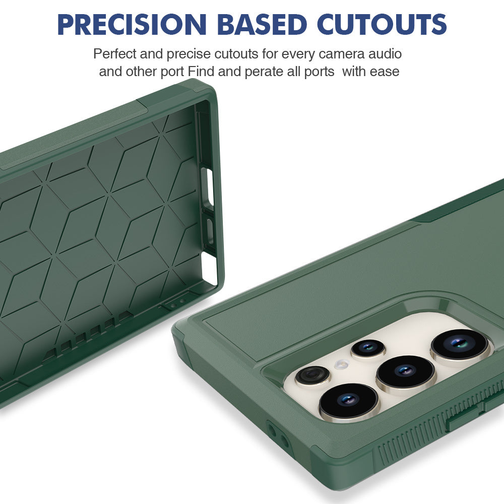 For Samsung Galaxy S24 Ultra Case Slim Hard PC+TPU Phone Protective Cover - Dark Green