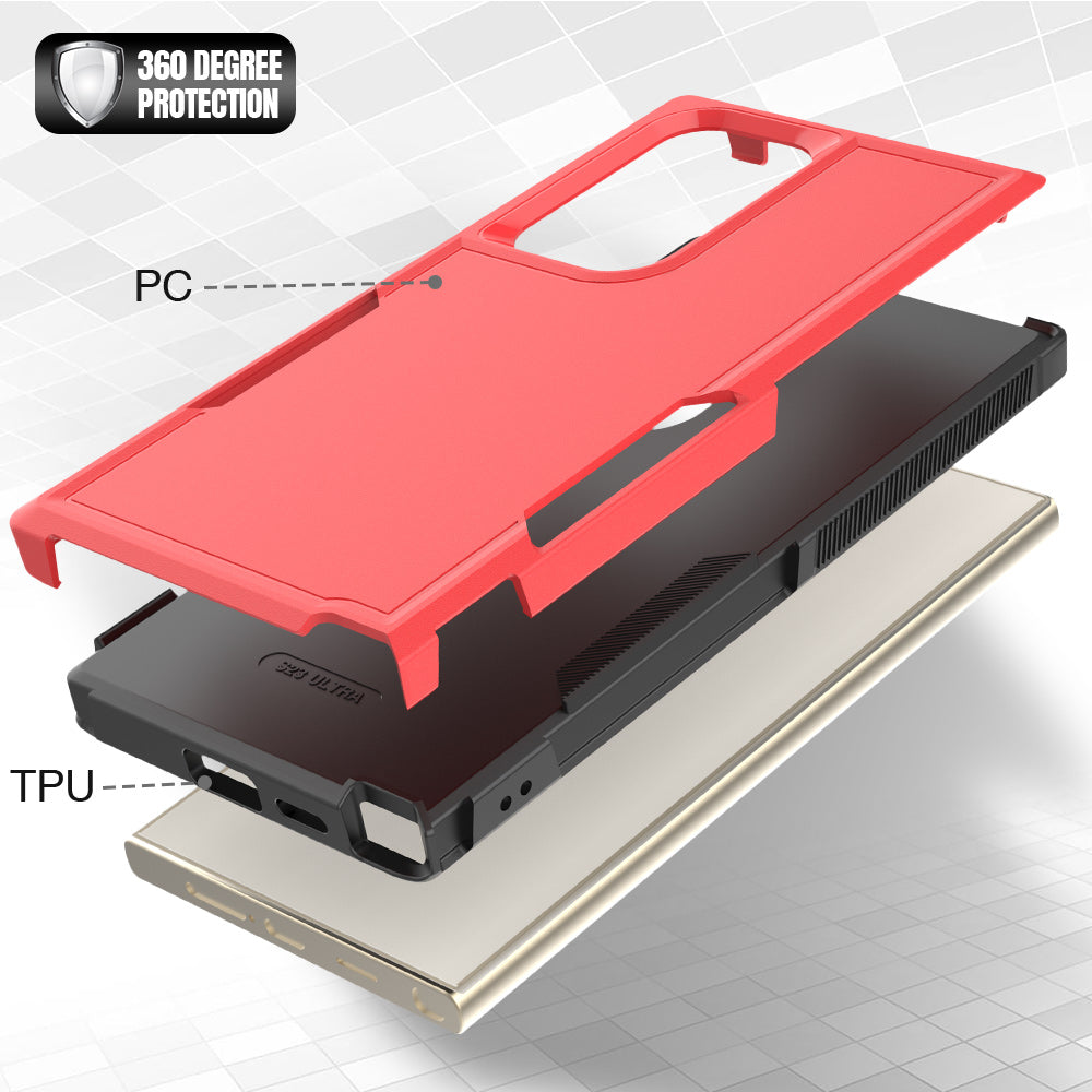 For Samsung Galaxy S24 Ultra Case Slim Hard PC+TPU Phone Protective Cover - Red